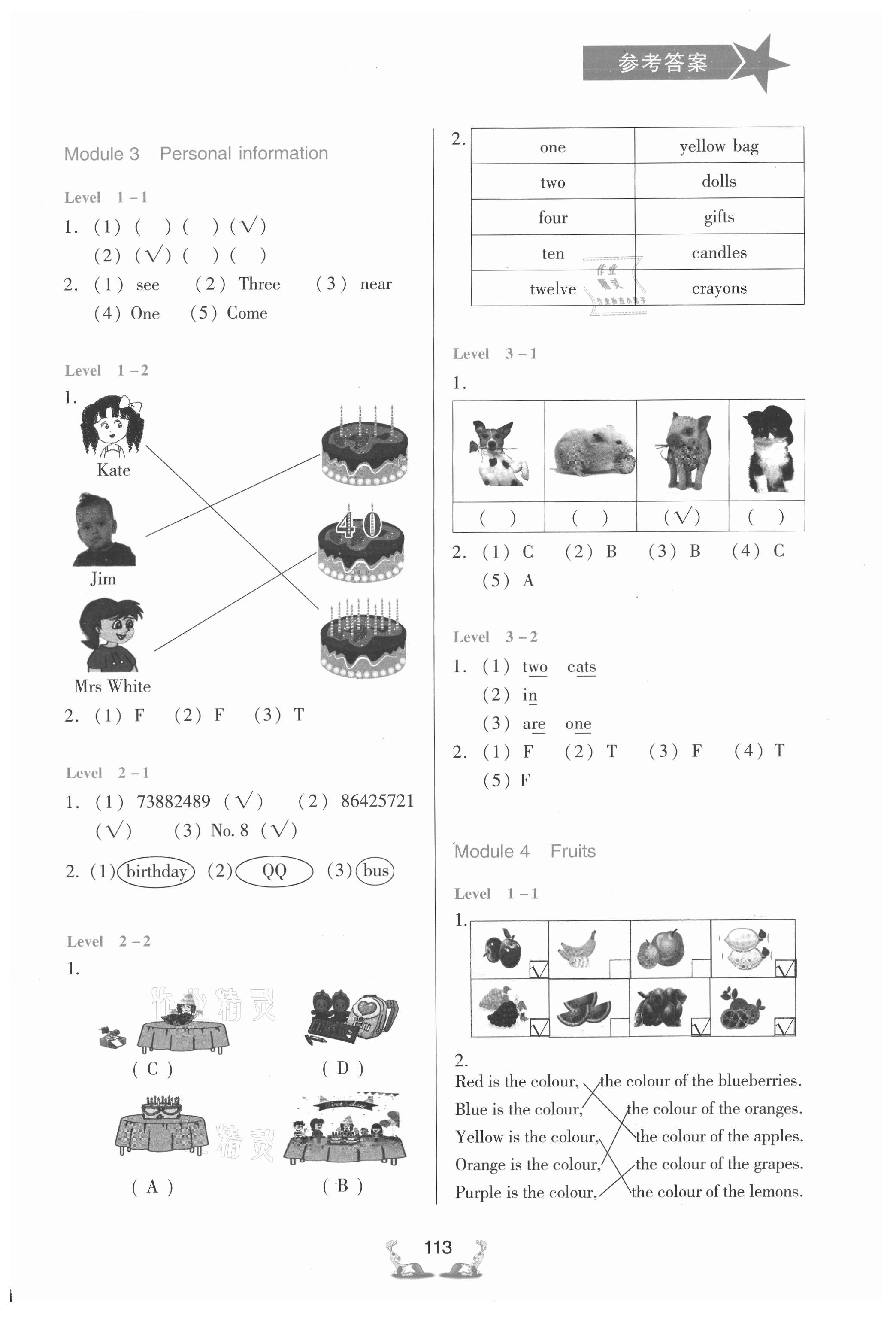 2021年新編小學(xué)英語拓展聽讀寫三年級(jí)下冊(cè)教科版 參考答案第3頁