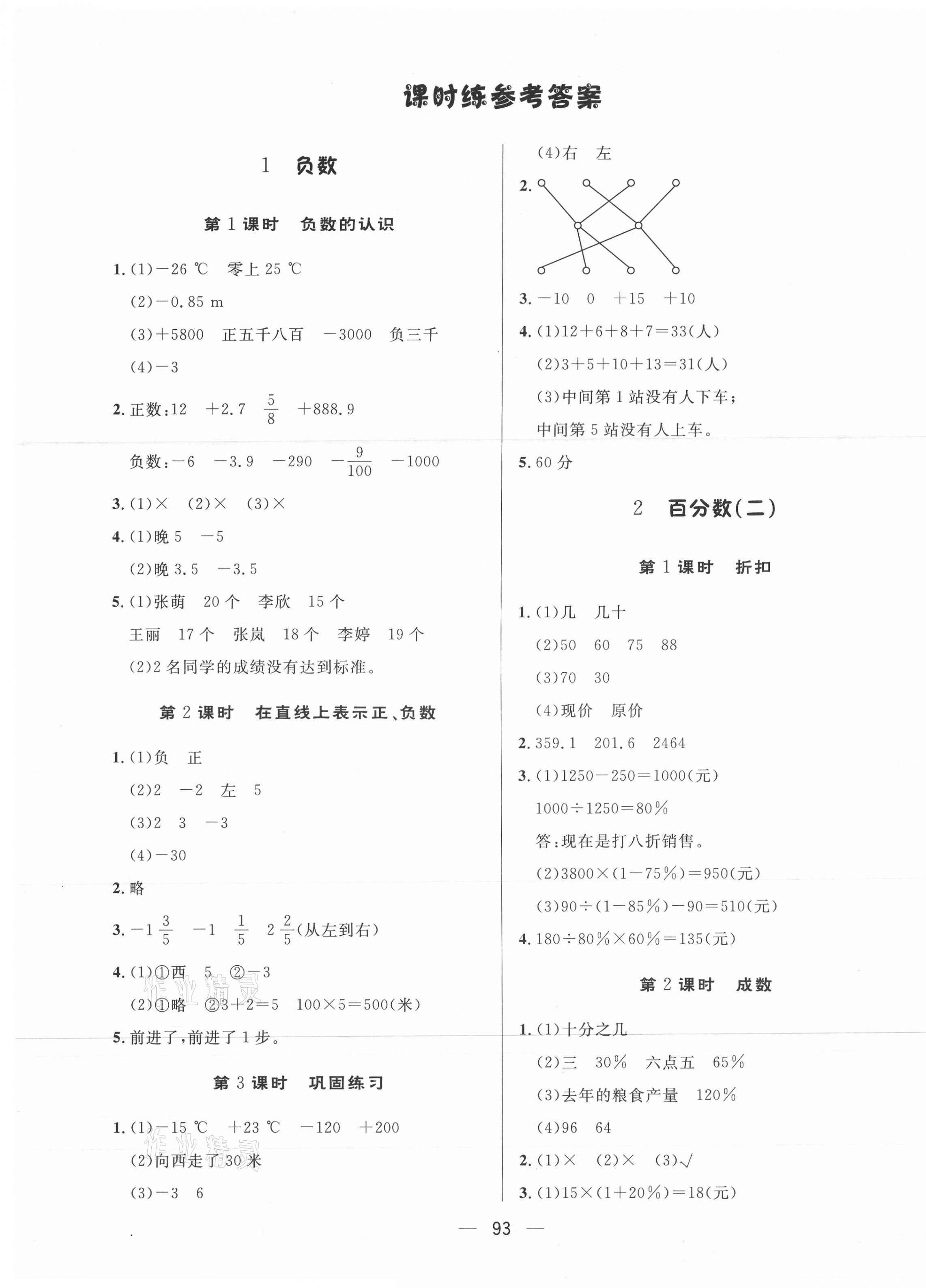 2021年简易通六年级数学下册人教版 第1页