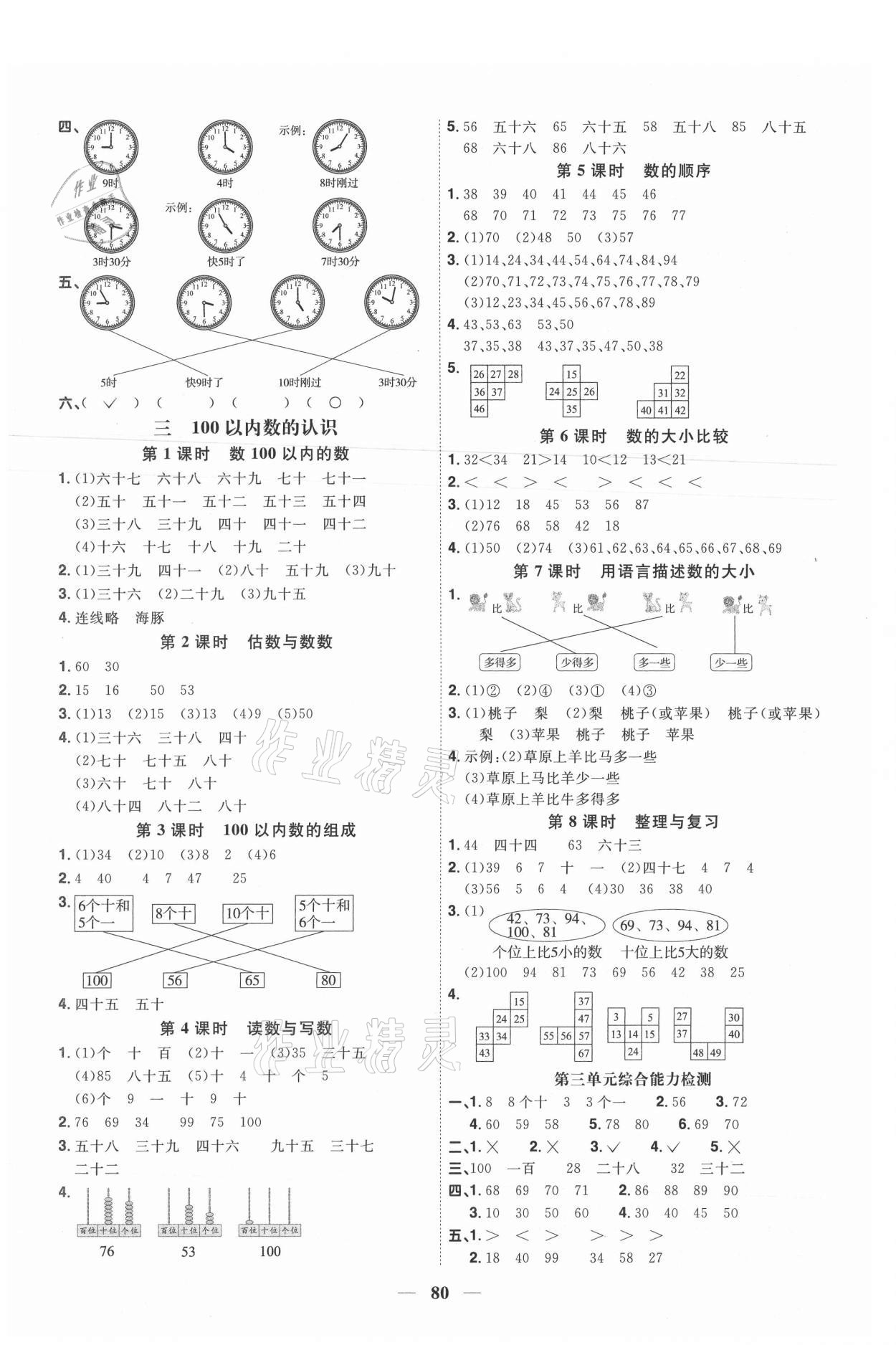 2021年陽光同學(xué)課時(shí)優(yōu)化作業(yè)一年級(jí)數(shù)學(xué)下冊(cè)冀教版 第2頁