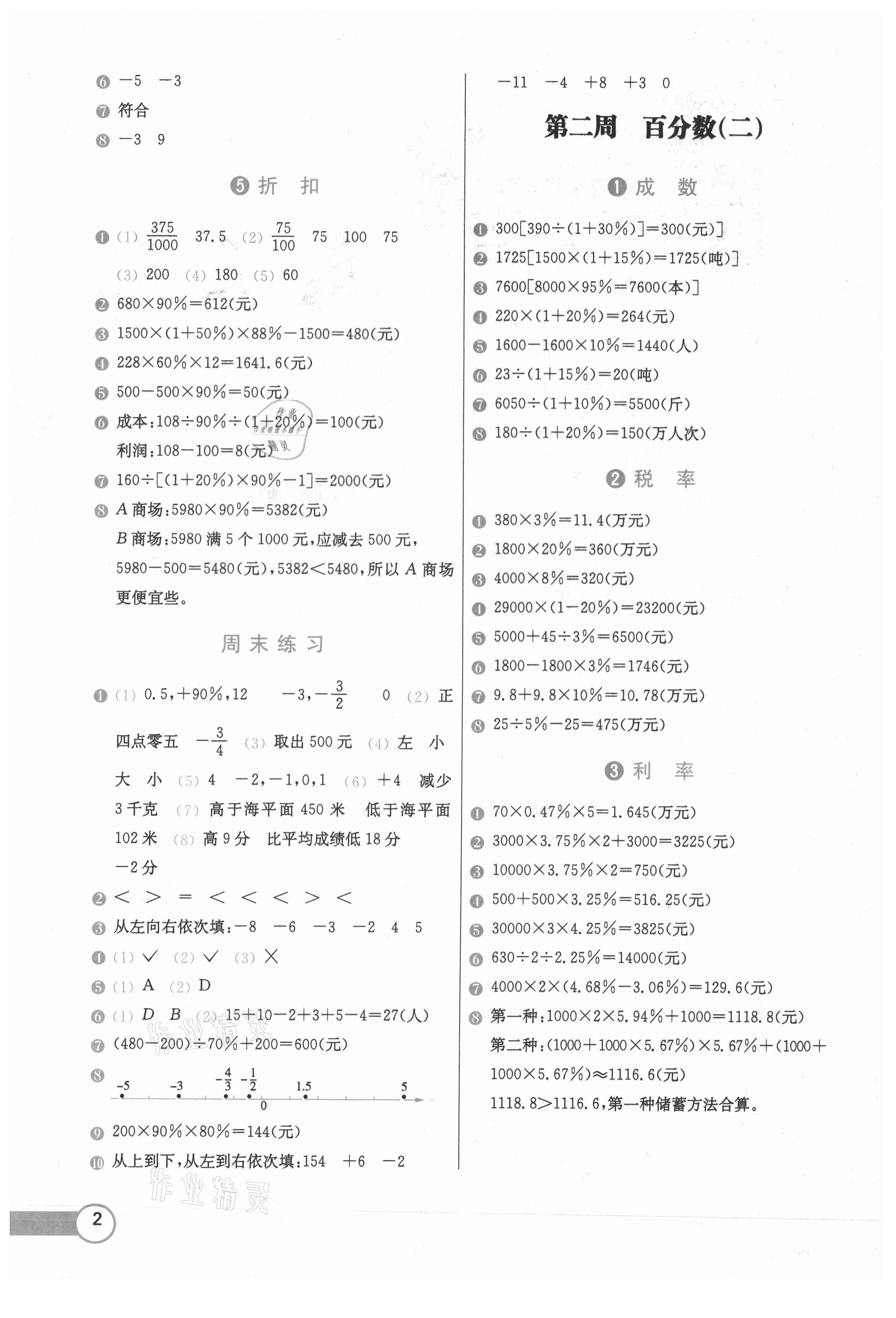 2021年小学同步奥数天天练六年级下册人教版 第2页