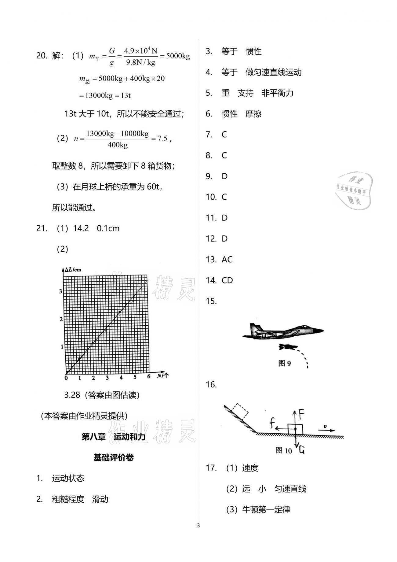 2021年新課標(biāo)節(jié)節(jié)高單元評(píng)價(jià)與階段月考試卷八年級(jí)物理下冊(cè)人教版 參考答案第3頁(yè)