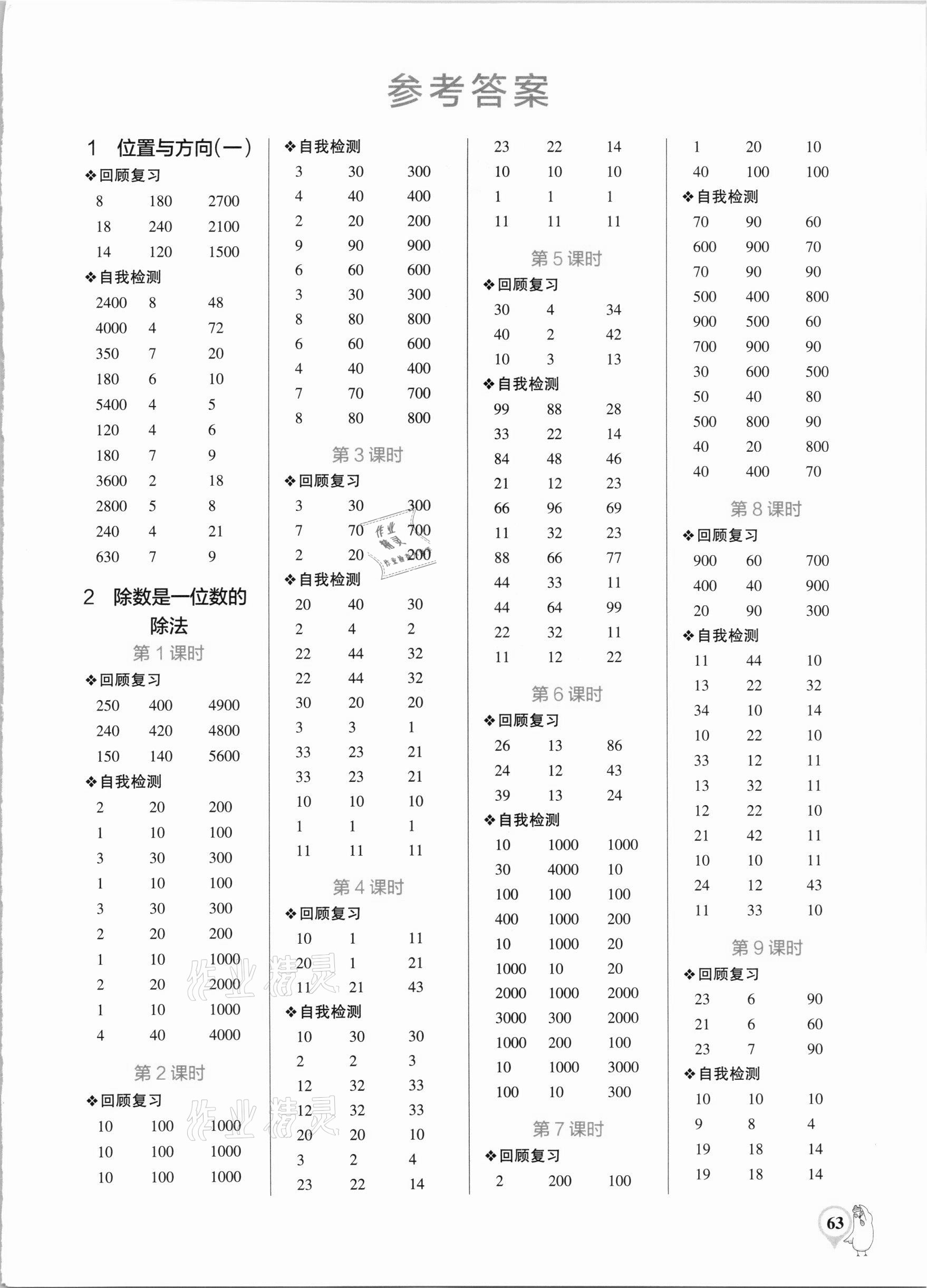 2021年小学学霸口算三年级下册人教版 第1页