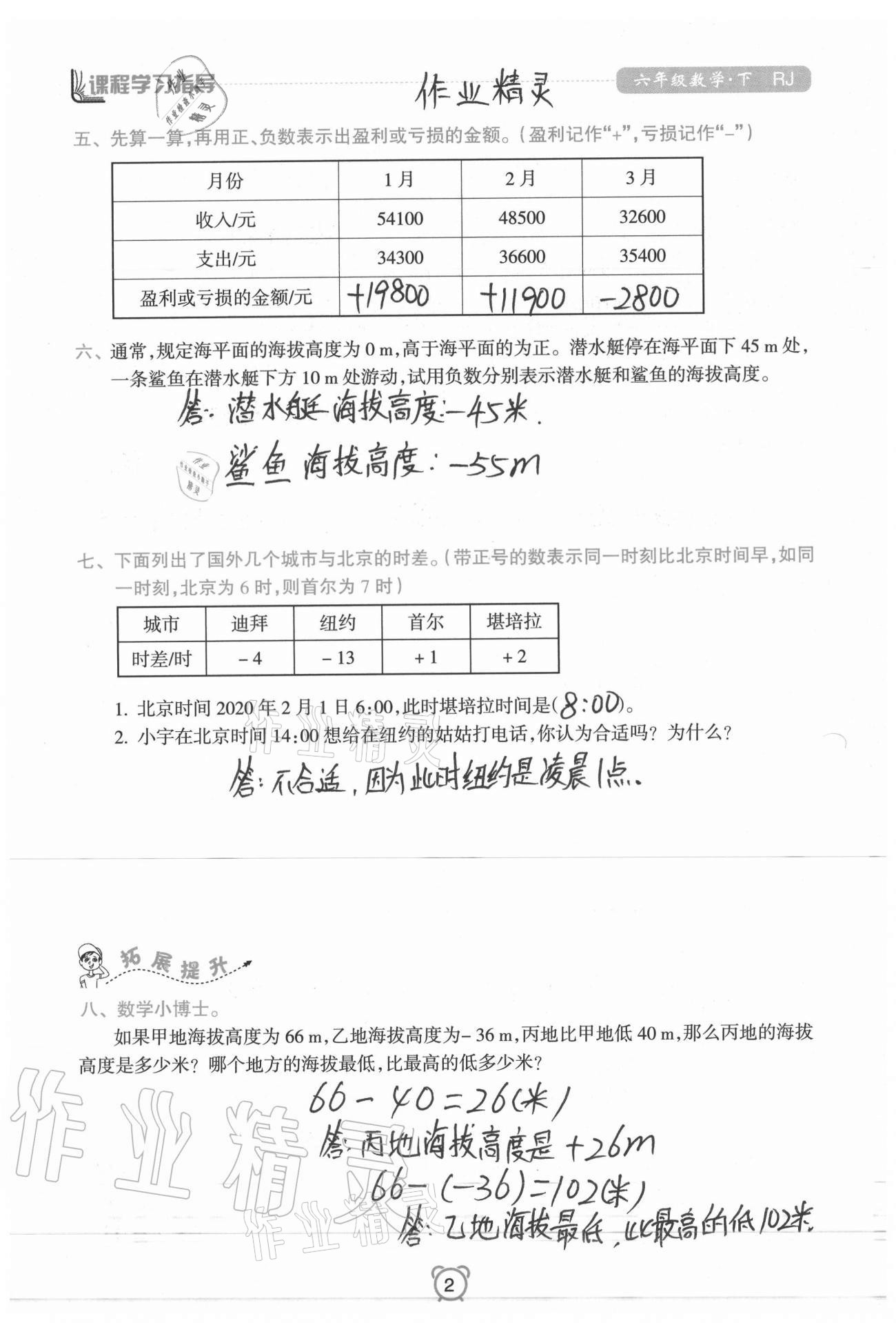 2021年課程學習指導六年級數學下冊人教版南方出版社 第2頁