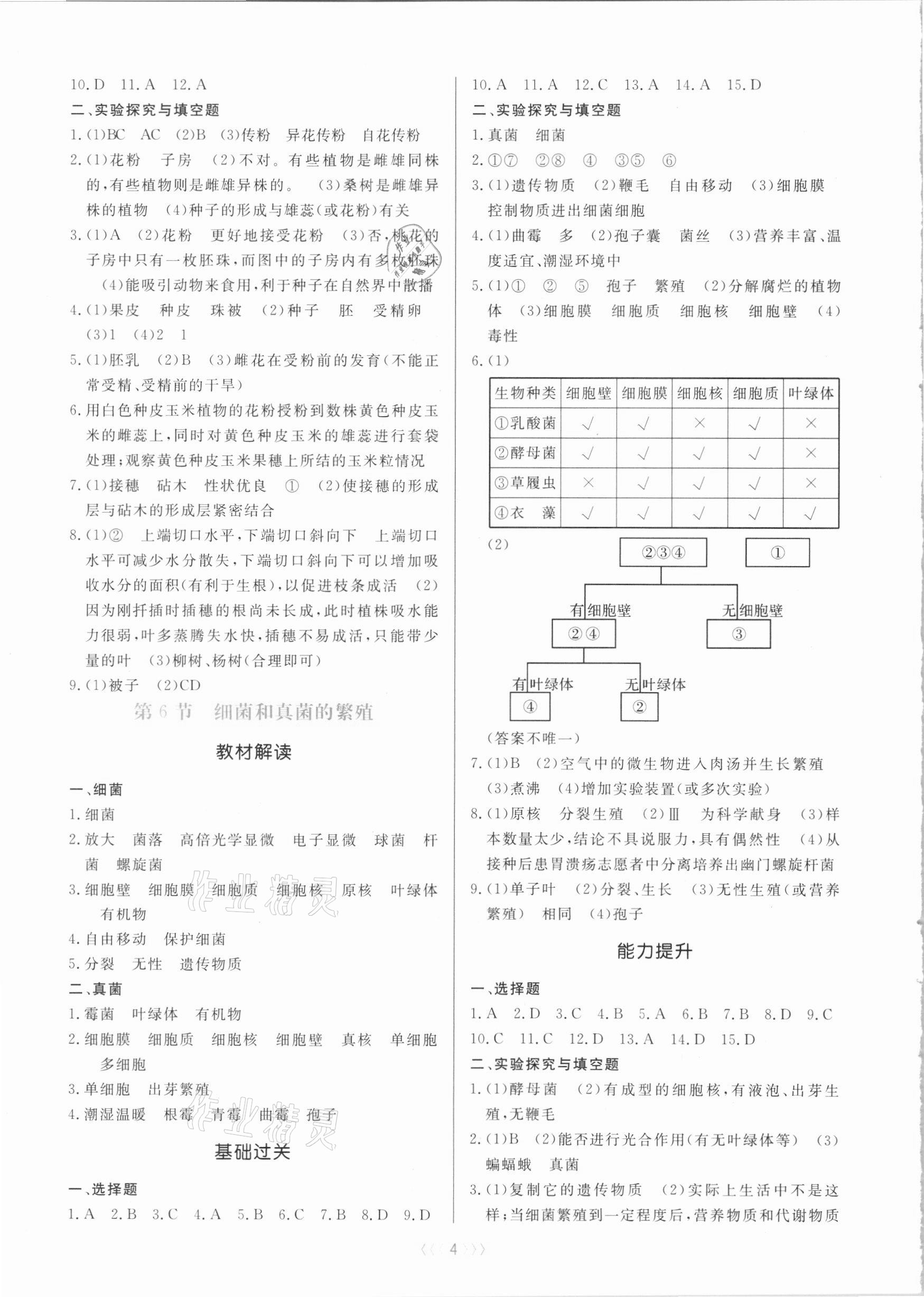 2021年初中科學(xué)培優(yōu)三部曲七年級下冊浙教版 參考答案第4頁