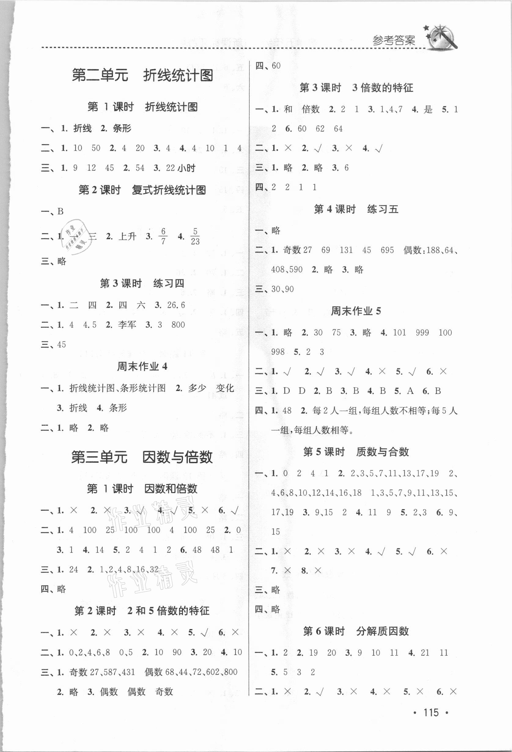 2021年名師點(diǎn)撥課時作業(yè)本五年級數(shù)學(xué)下冊江蘇版 第3頁