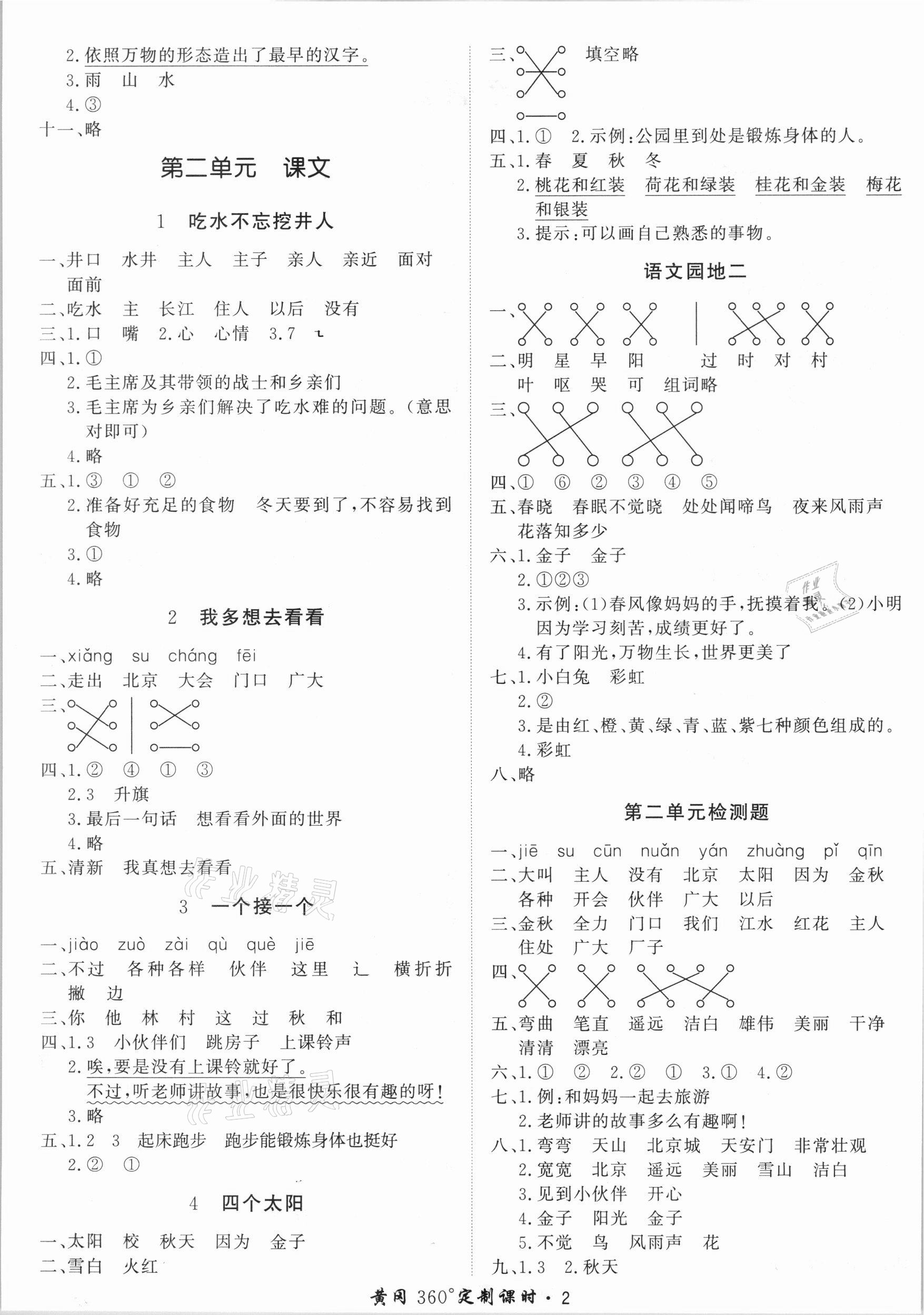 2021年黃岡360定制課時(shí)一年級(jí)語(yǔ)文下冊(cè)人教版湖南專版 第2頁(yè)