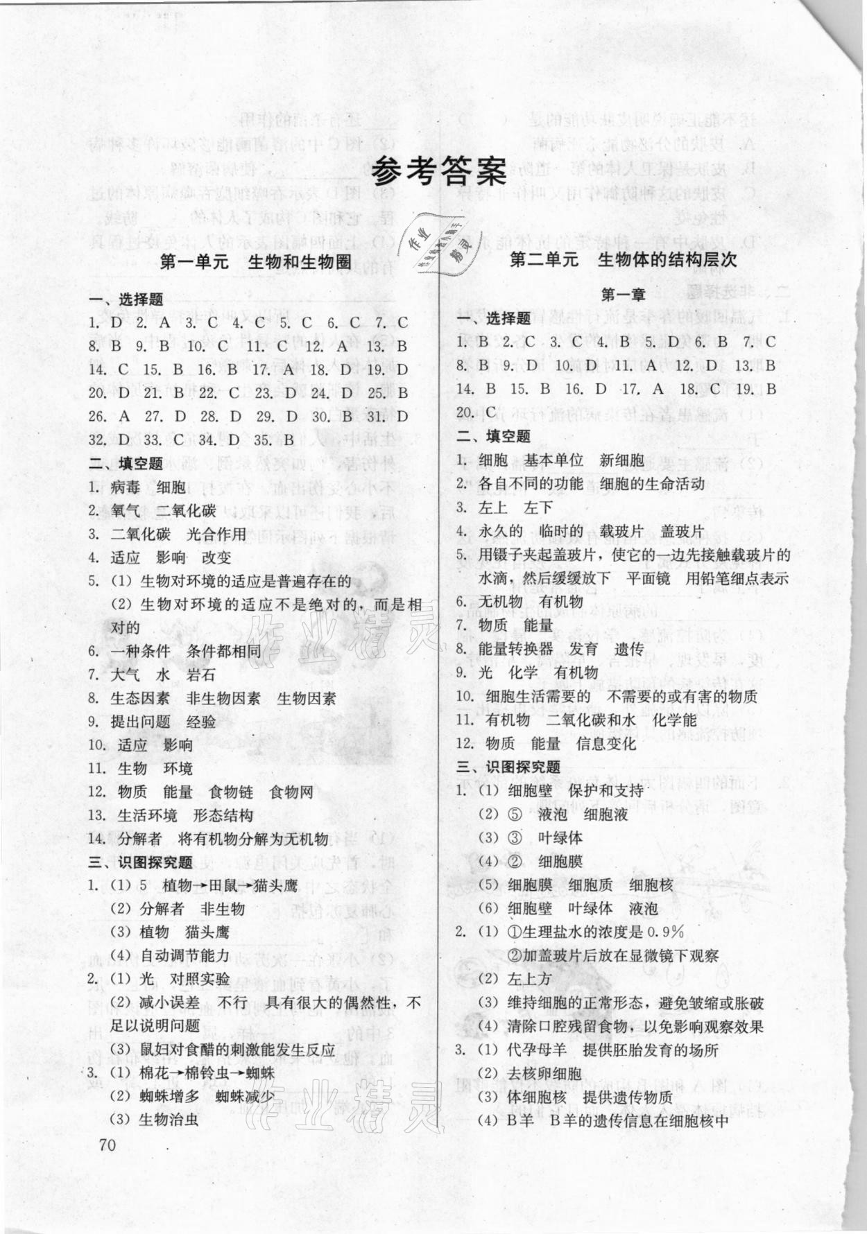 2021年初中導(dǎo)學(xué)思叢書(shū)生物 參考答案第1頁(yè)