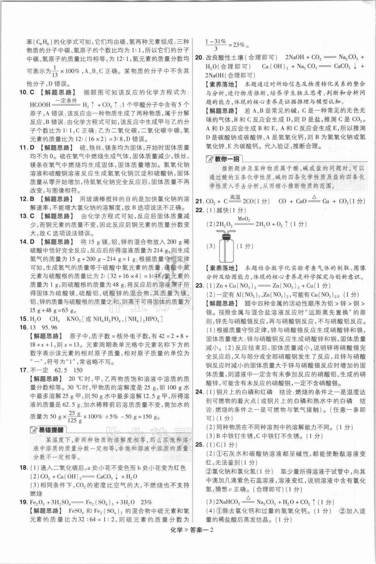 2021年金考卷百校聯(lián)盟系列河南中考信息卷化學(xué) 第2頁