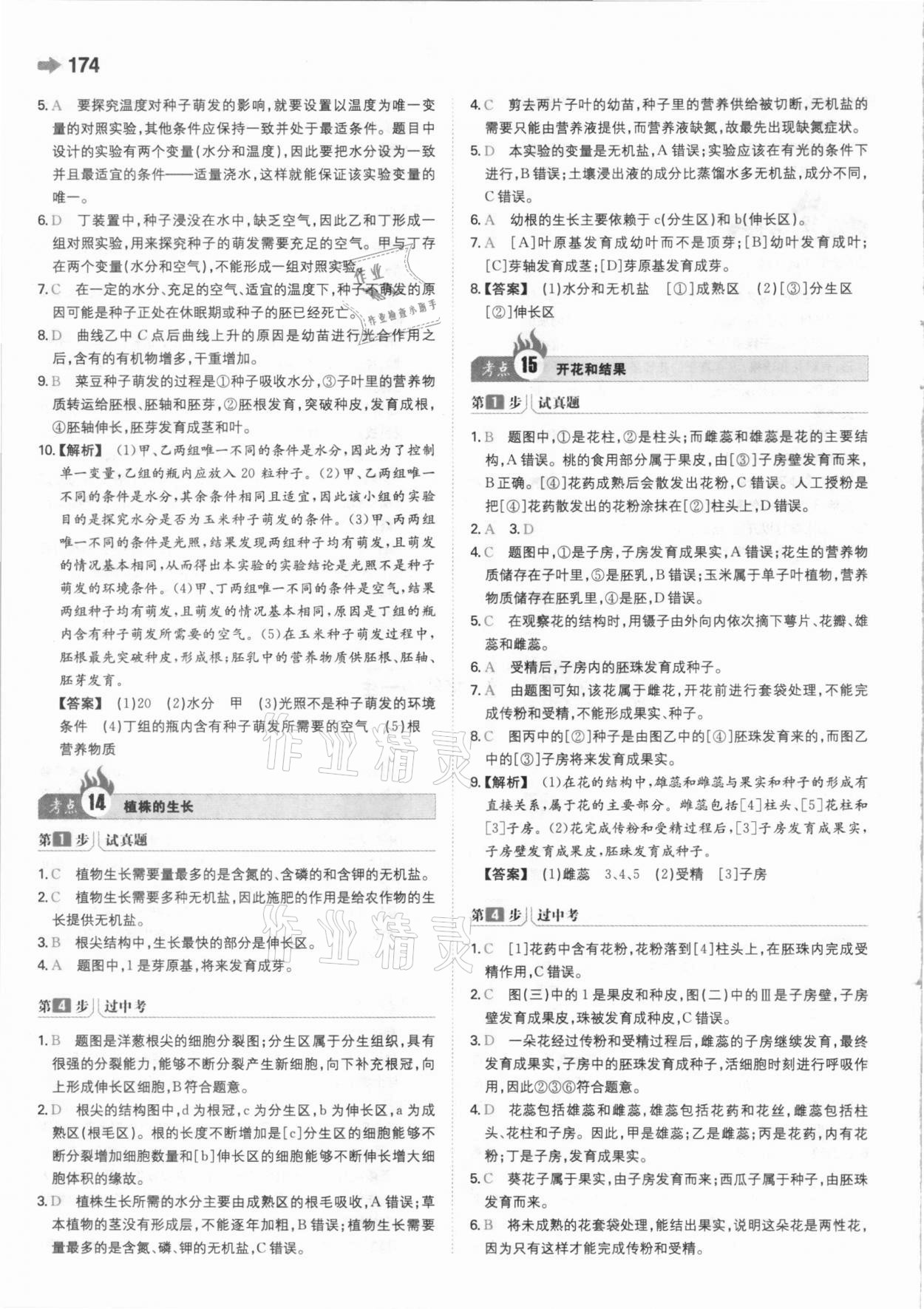 2021年一本中考生物新課標(biāo)版 參考答案第10頁