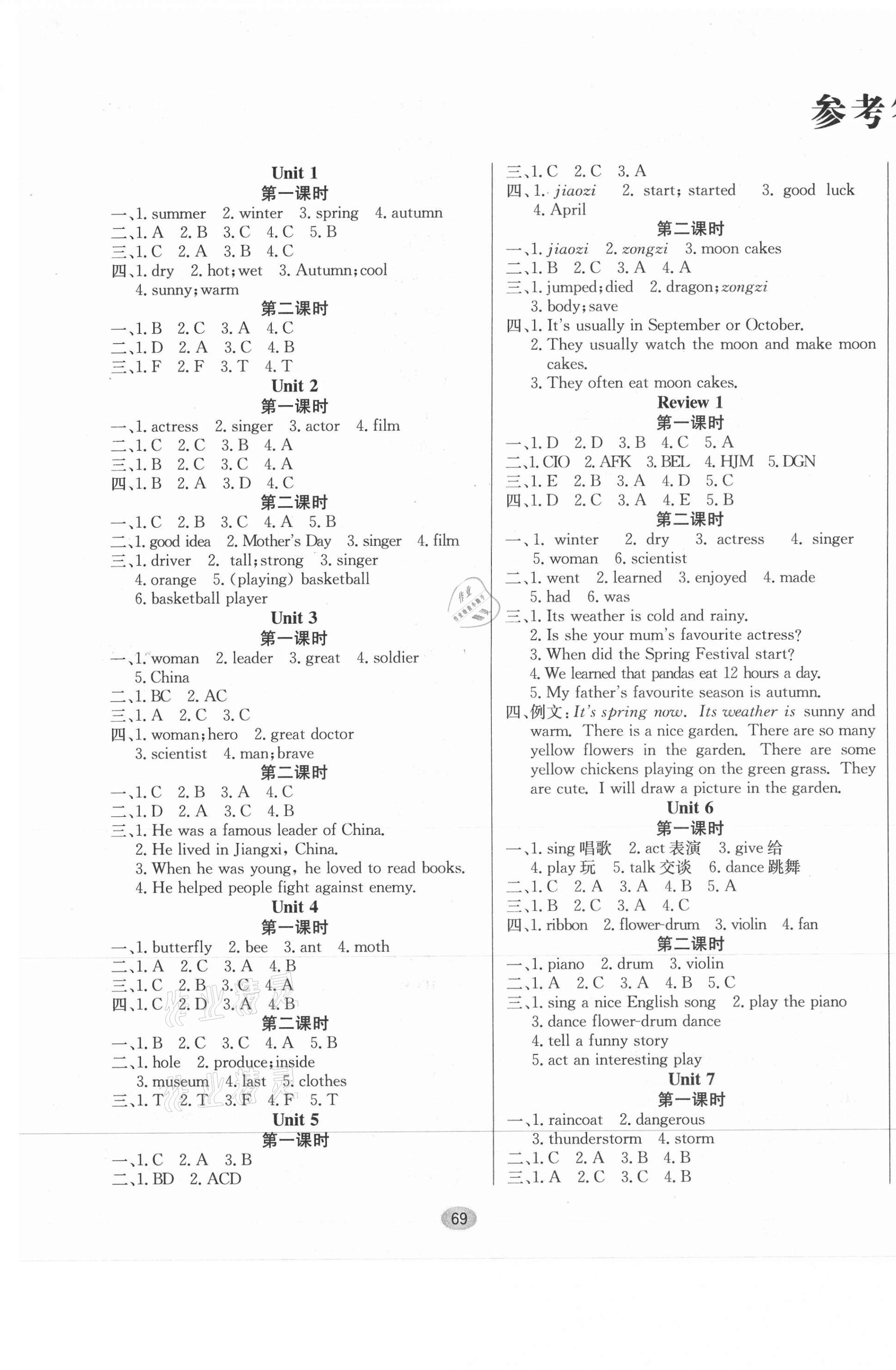 2021年快樂英語綜合自測(cè)六年級(jí)下冊(cè)湘魯教版 第1頁