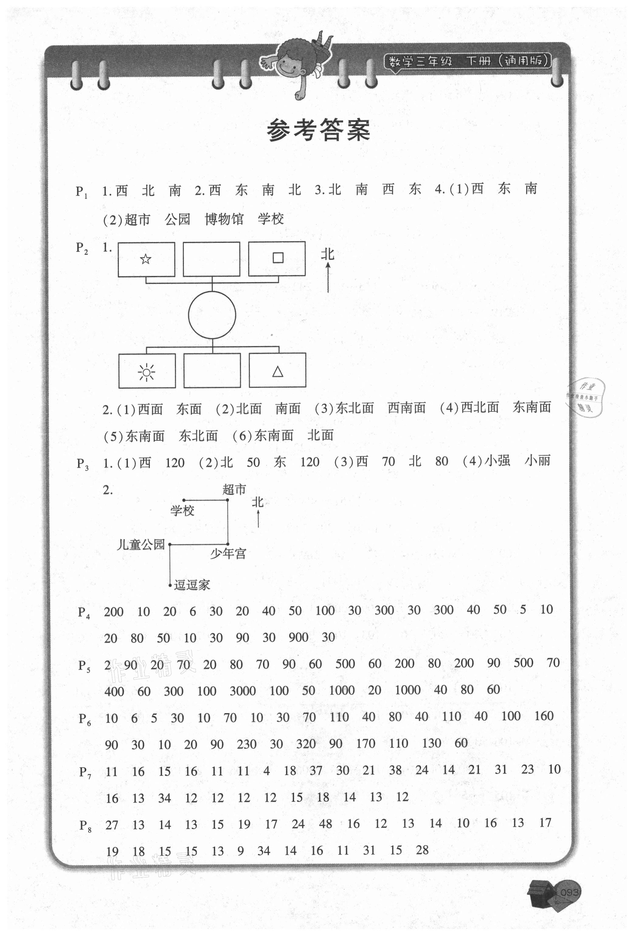 2021年名師講壇口算題卡三年級數學下冊 第1頁