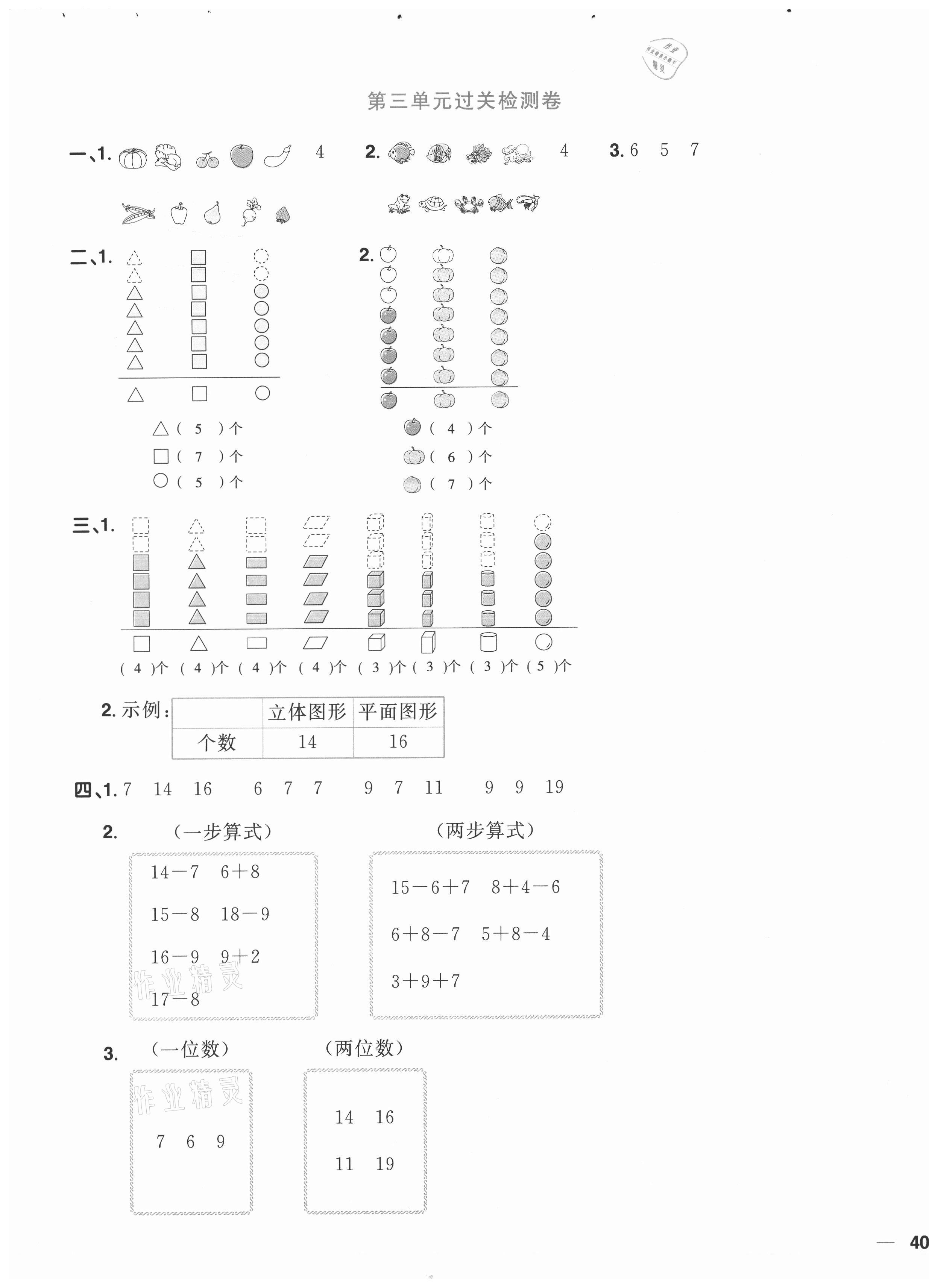 2021年陽光同學(xué)全優(yōu)達(dá)標(biāo)好卷一年級數(shù)學(xué)下冊人教版浙江專版 第3頁