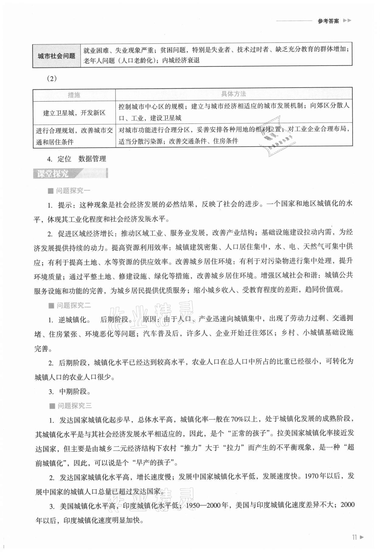 2021年普通高中新课程同步练习册地理必修第二册人教版 参考答案第11页