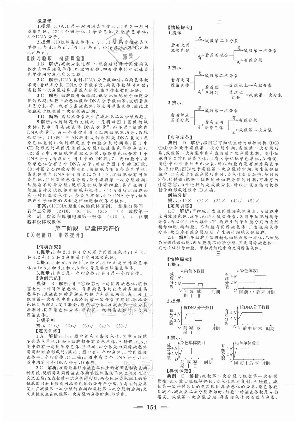 2021年點(diǎn)金訓(xùn)練精講巧練高中生物必修2人教版 參考答案第4頁(yè)