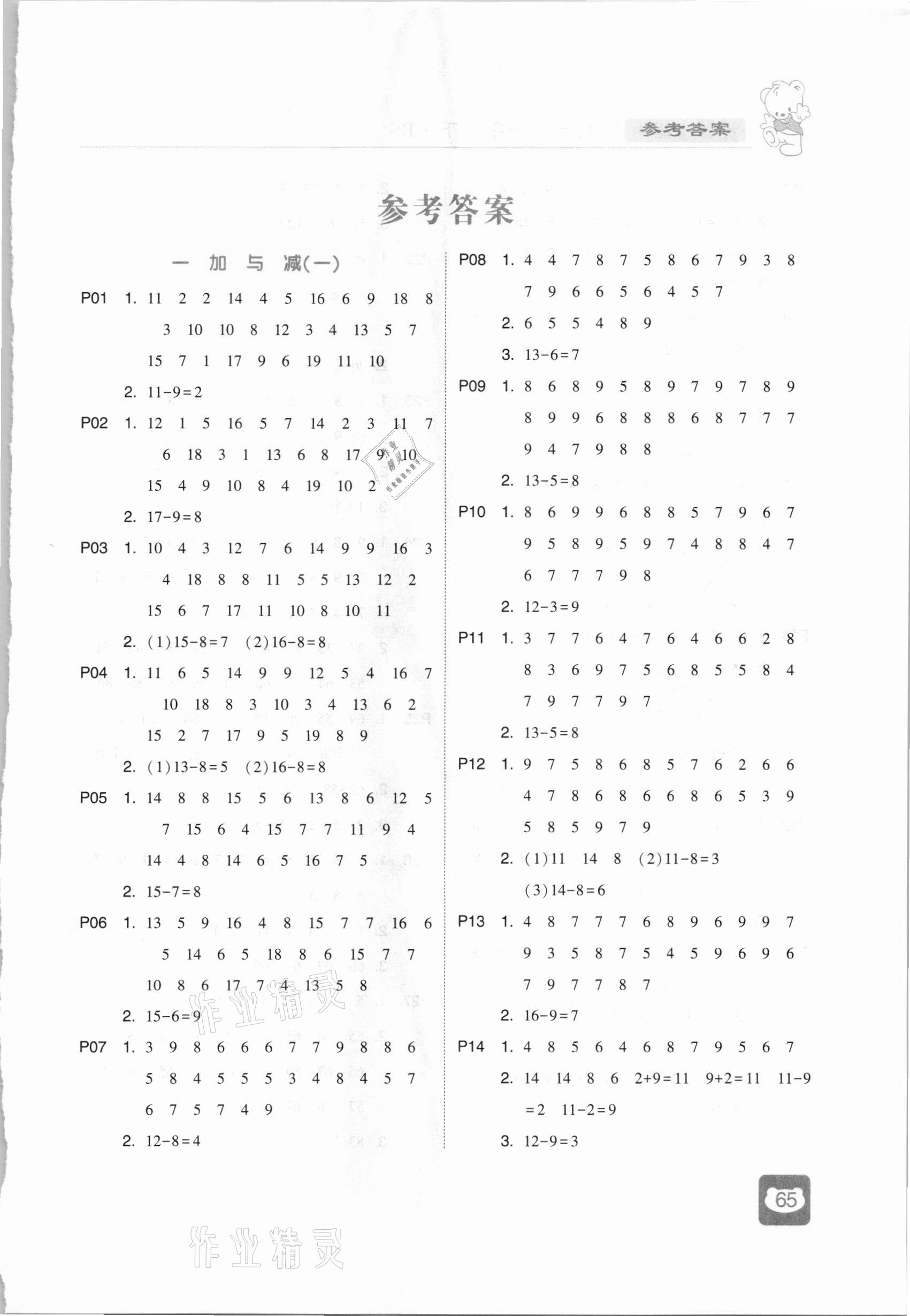 2021年經(jīng)綸學(xué)典計(jì)算小能手一年級(jí)數(shù)學(xué)下冊(cè)北師大版 第1頁(yè)