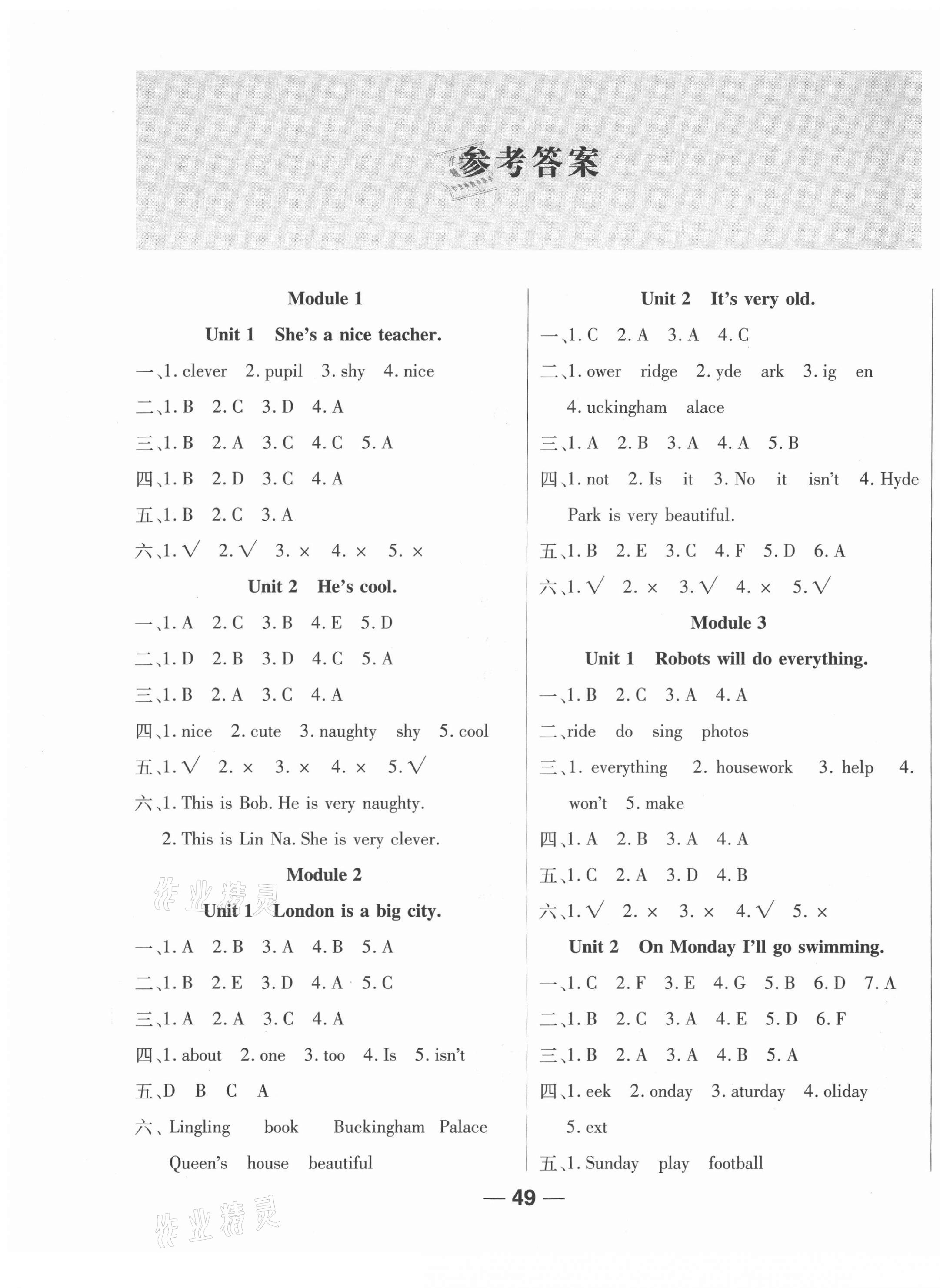 2021年全優(yōu)學(xué)習(xí)達(dá)標(biāo)訓(xùn)練四年級(jí)英語(yǔ)下冊(cè)外研版 第1頁(yè)