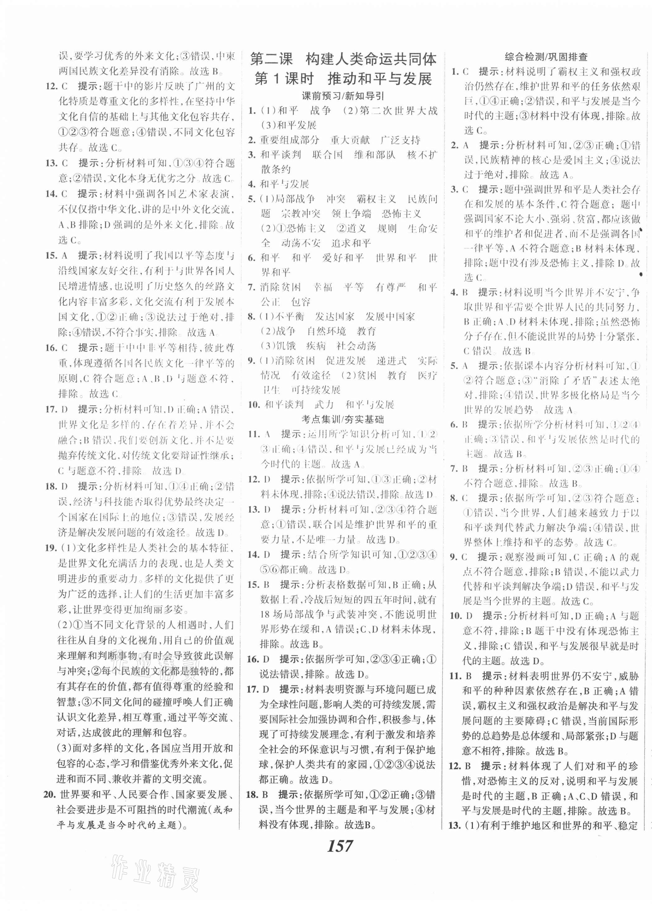 2021年全優(yōu)課堂考點(diǎn)集訓(xùn)與滿分備考九年級(jí)道德與法治下冊(cè)人教版 第3頁(yè)