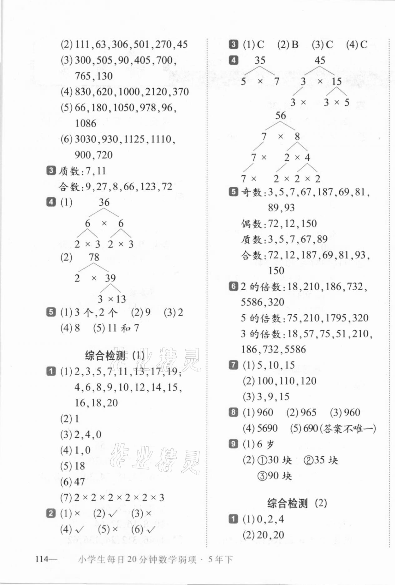 2021年小學(xué)生每日20分鐘數(shù)學(xué)弱項(xiàng)五年級(jí)下冊(cè)人教版 第3頁(yè)