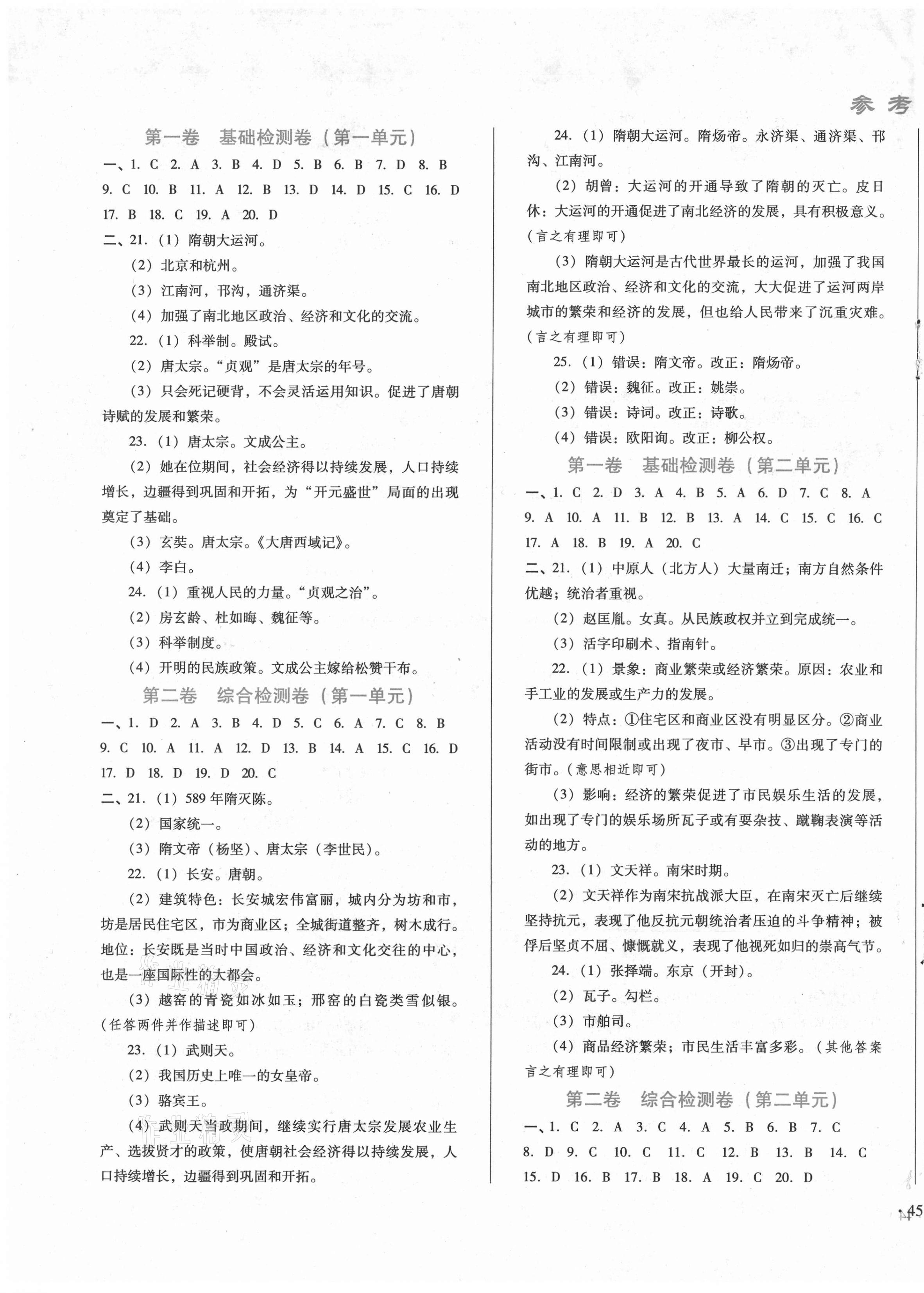 2021年中育1號(hào)金卷分類測(cè)試卷七年級(jí)歷史下冊(cè)人教版 第1頁