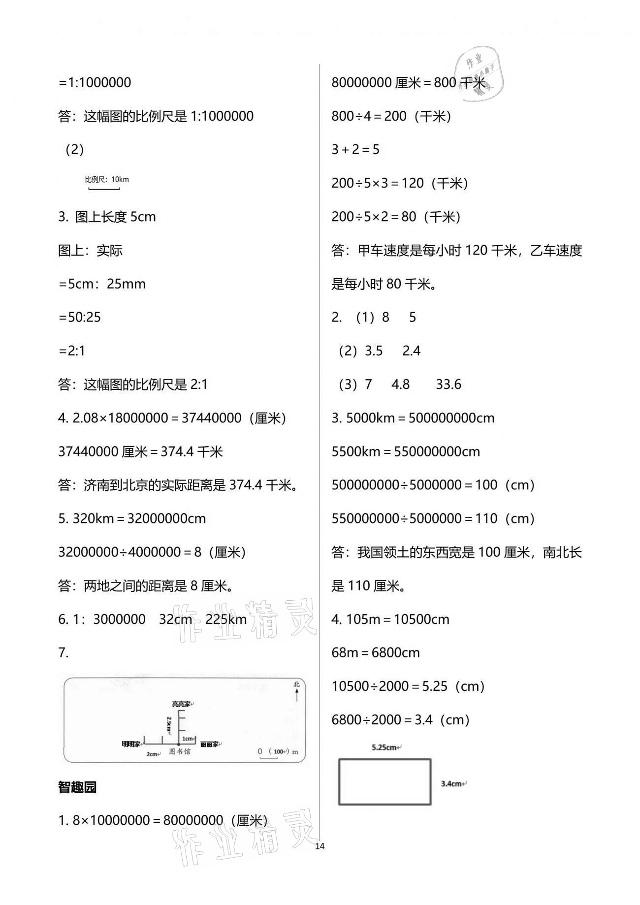 2021年自主學(xué)習(xí)指導(dǎo)課程六年級數(shù)學(xué)下冊人教版 參考答案第14頁