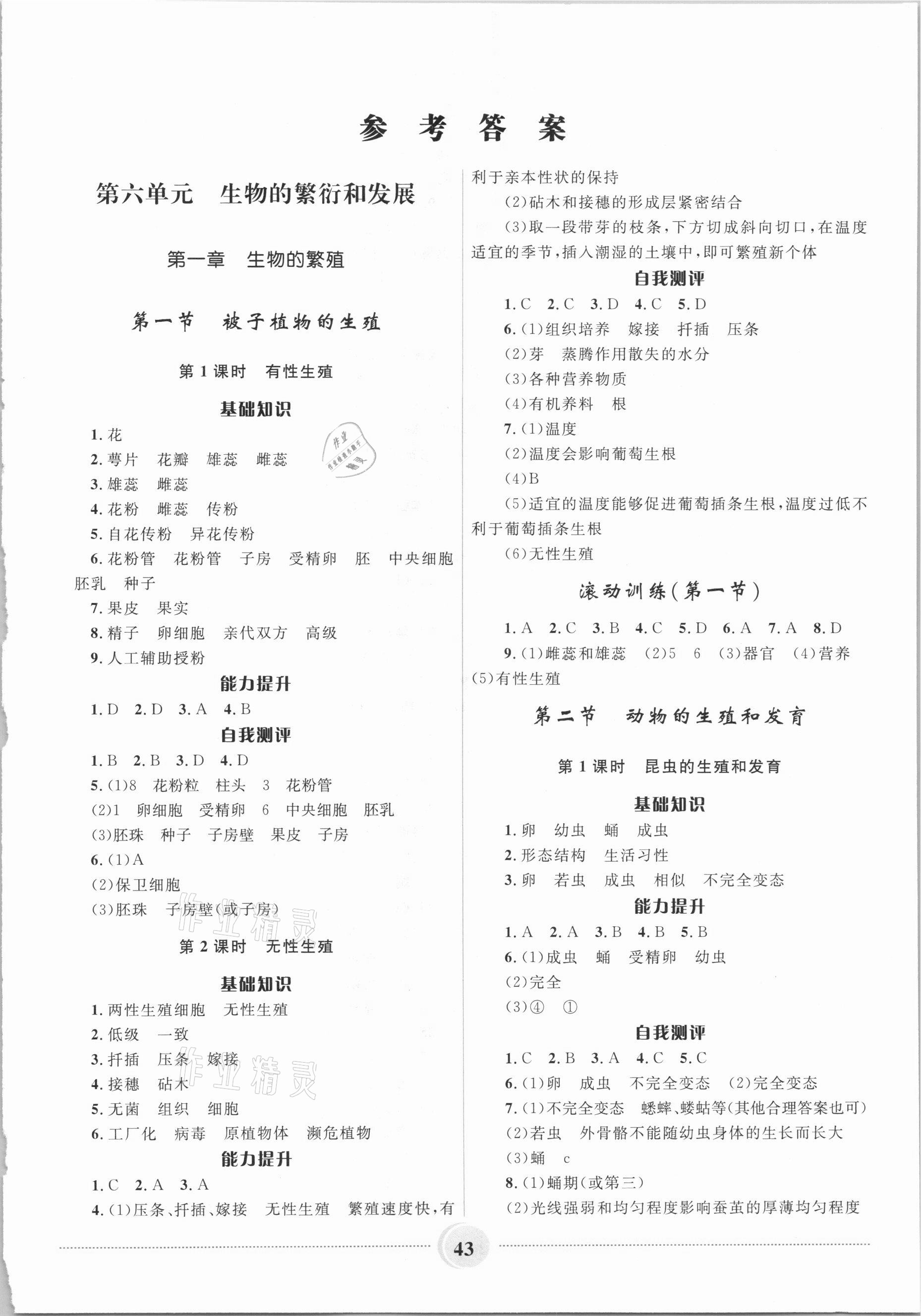 2021年奪冠百分百初中精講精練八年級(jí)生物下冊(cè)冀少版 第1頁