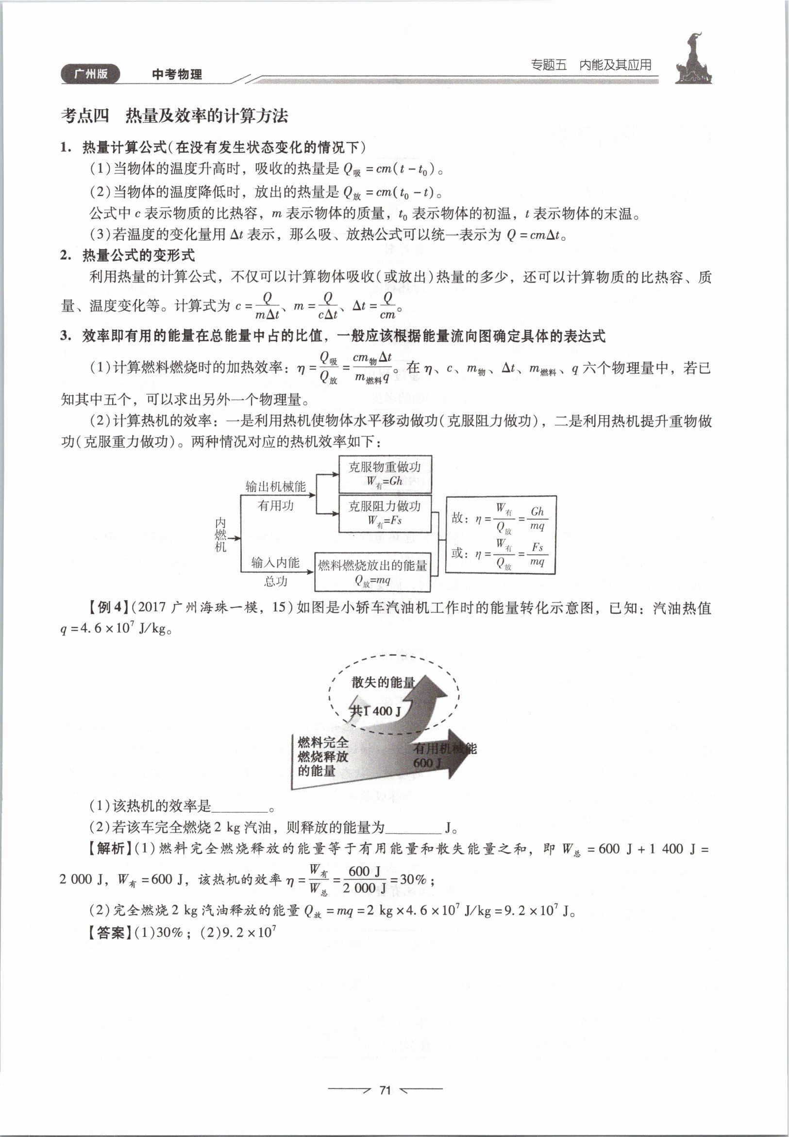 2021年粵高分學(xué)案物理&nbsp;參考答案第71頁(yè)