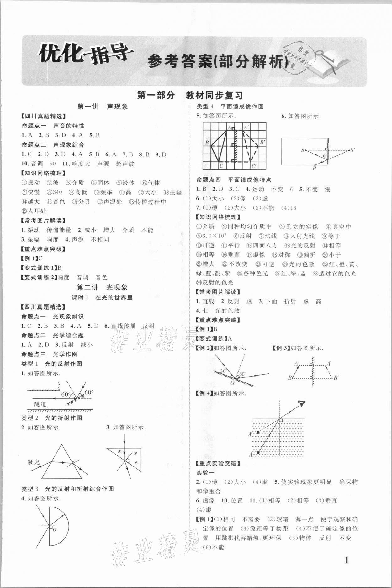 2021年中教聯(lián)中考總復(fù)習(xí)優(yōu)化指導(dǎo)物理四川專版 第1頁