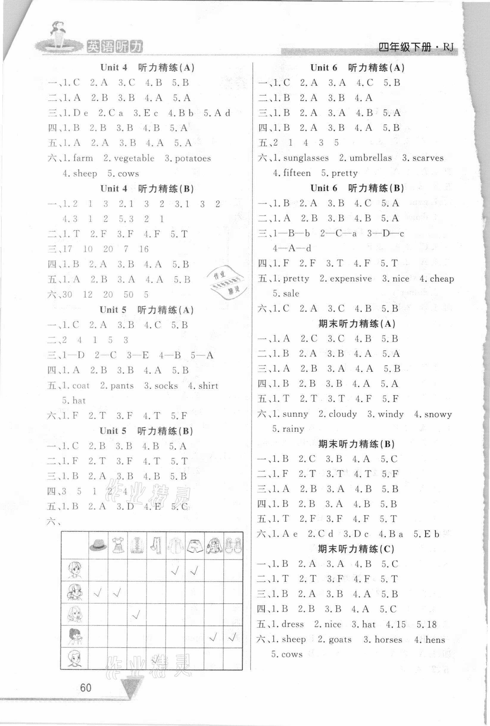 2021年HOT英語聽力四年級下冊人教版山東畫報(bào)出版社 第2頁