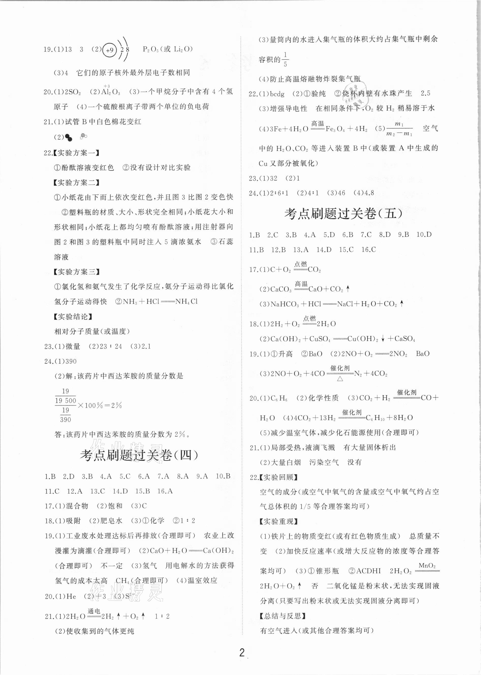 2021年初中總復(fù)習(xí)手冊分層專題卷化學(xué) 第2頁