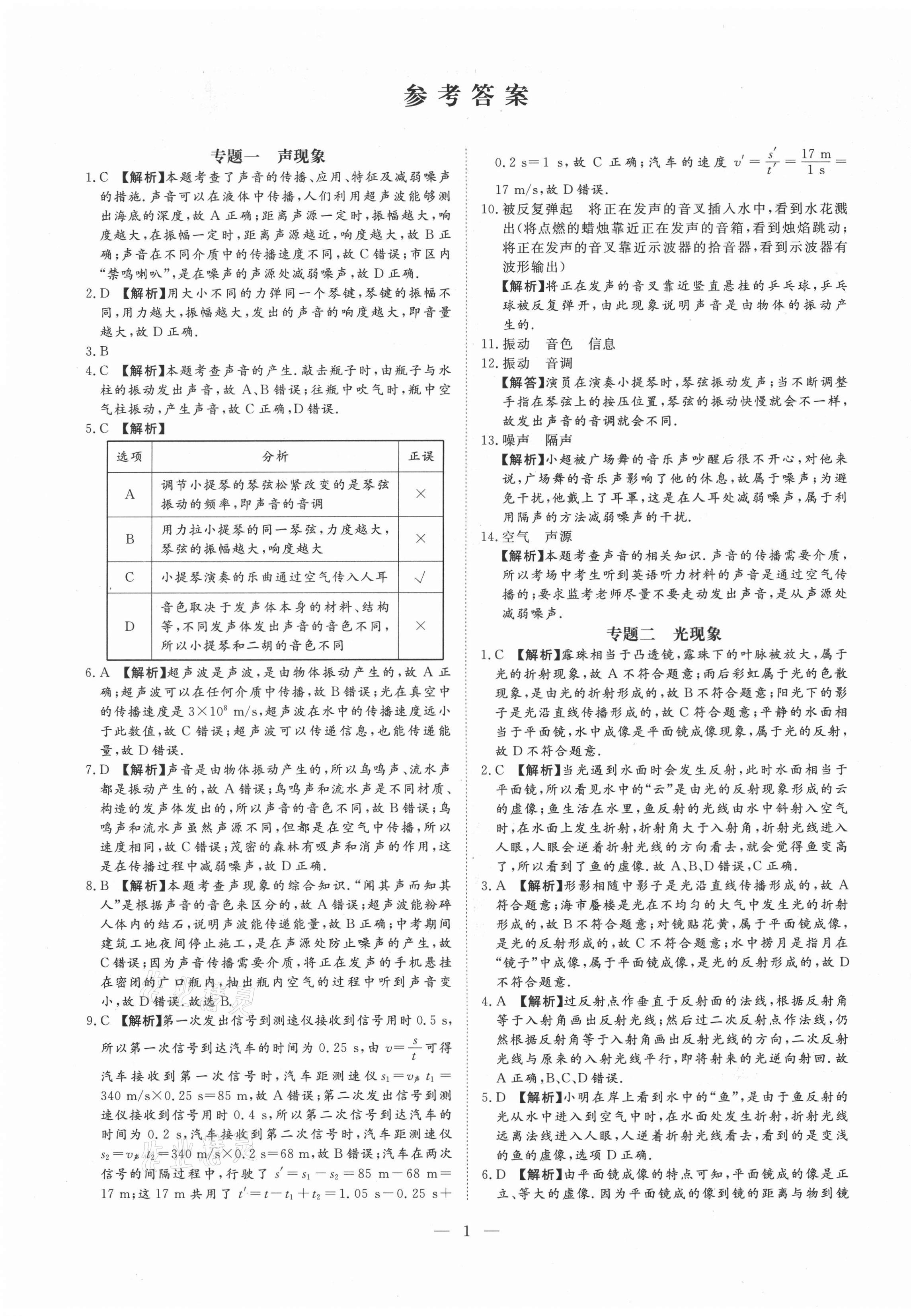 2021年湘岳中考專題模擬沖刺卷物理 第1頁