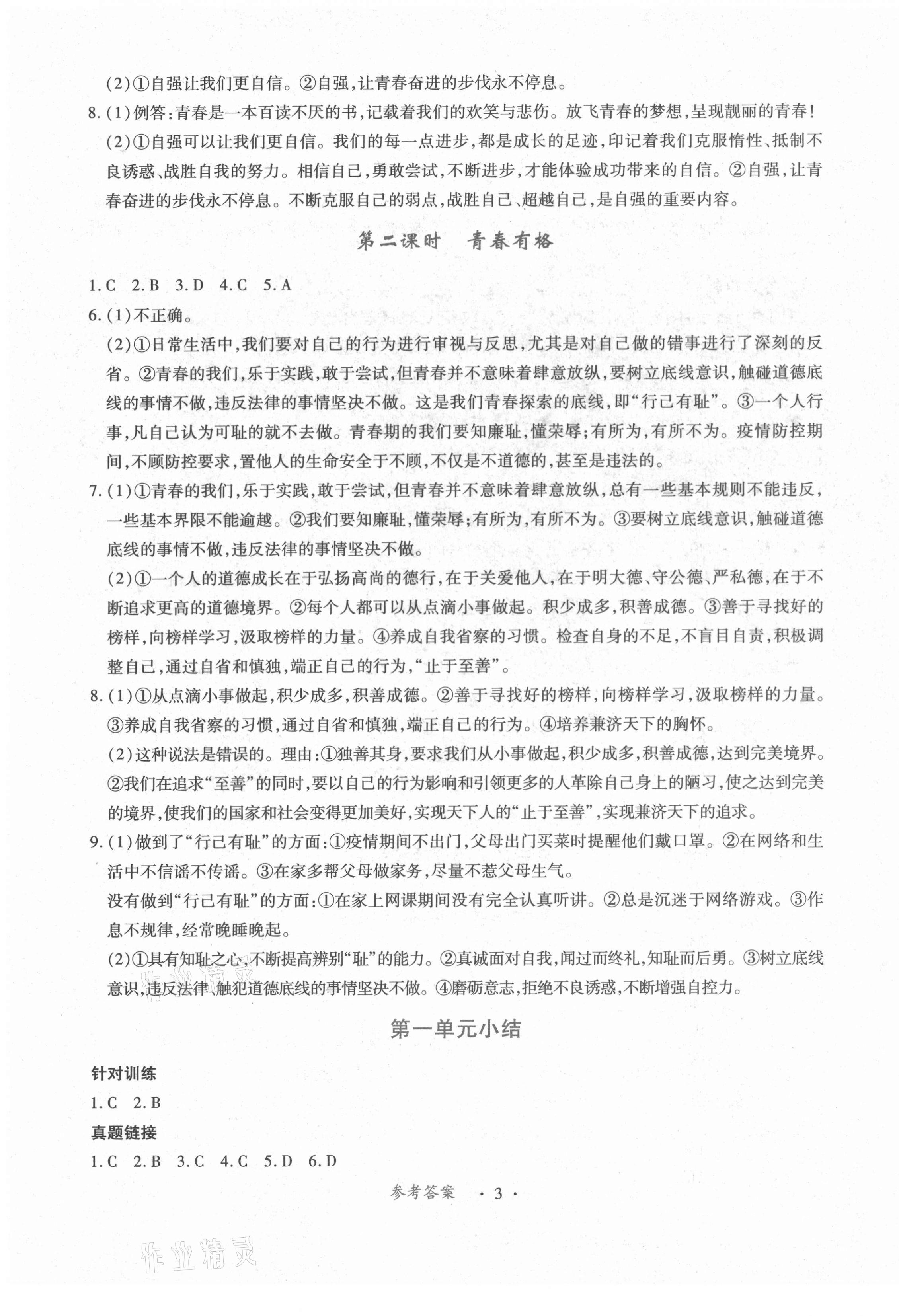 2021年一課一練創(chuàng)新練習(xí)七年級(jí)道德與法治下冊(cè)人教版 第3頁