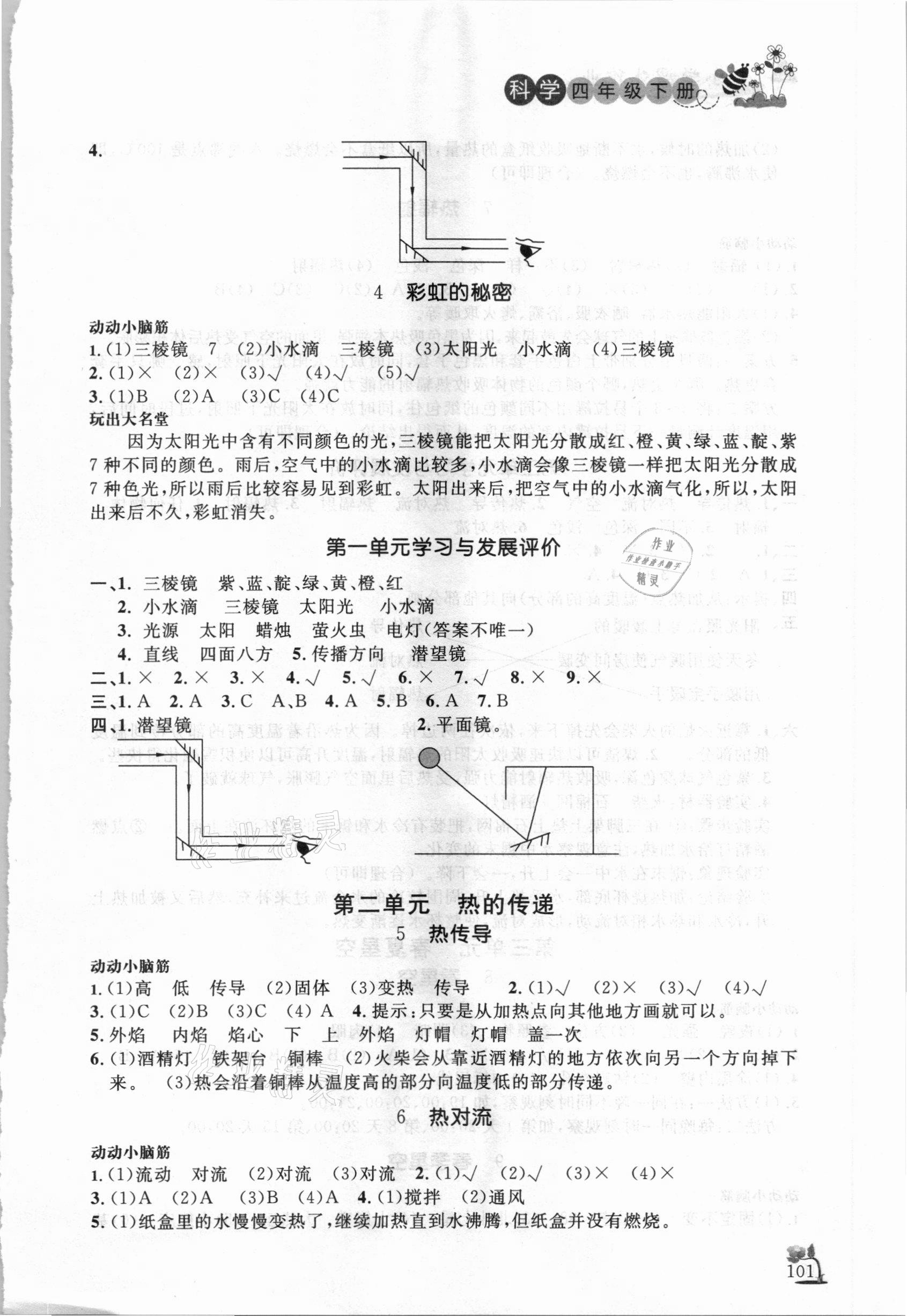 2021年小學(xué)課外作業(yè)四年級(jí)科學(xué)下冊(cè)青島版54制東營專版 參考答案第2頁