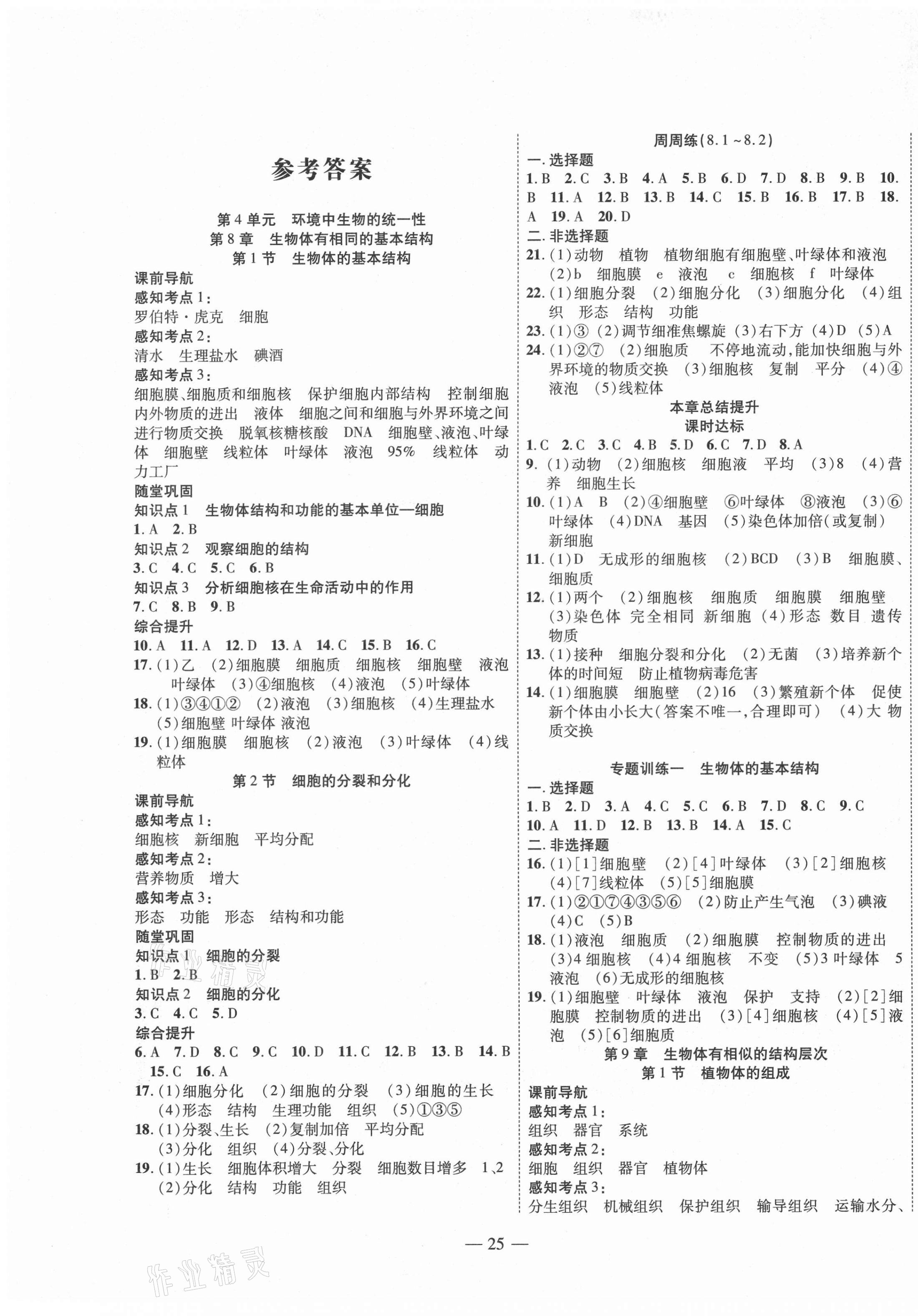 2021年新課程成長(zhǎng)資源七年級(jí)生物下冊(cè)蘇科版 第1頁(yè)