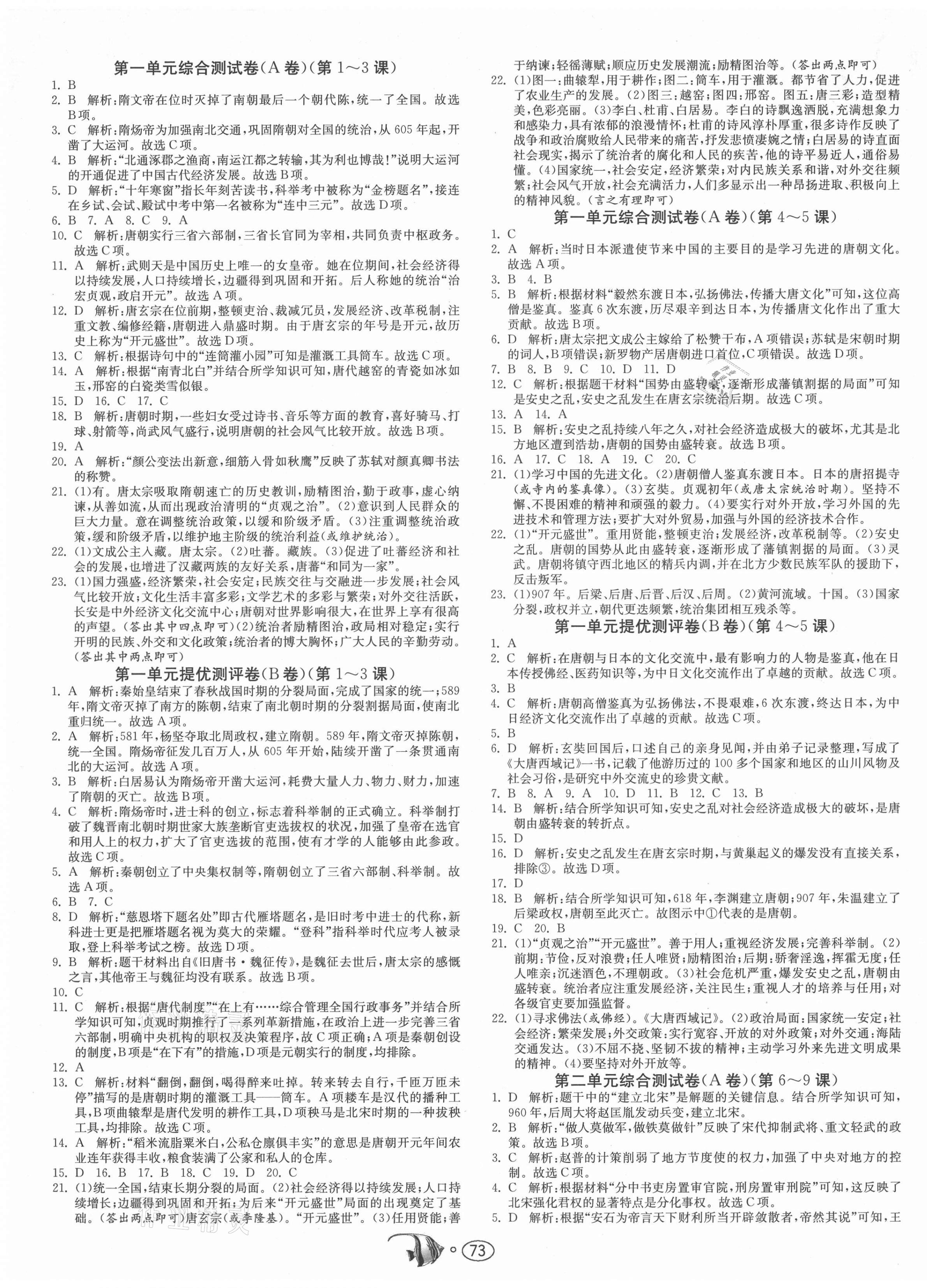 2021年提優(yōu)名卷七年級歷史下冊人教版 第1頁