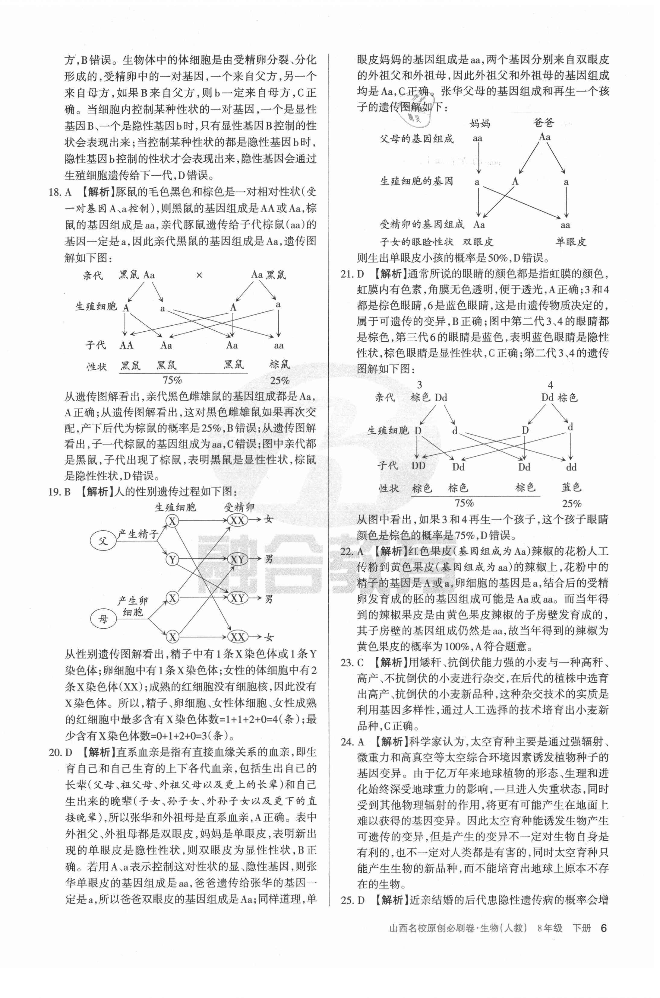 2021年山西名校原創必刷卷八年級生物下冊人教版 第6頁