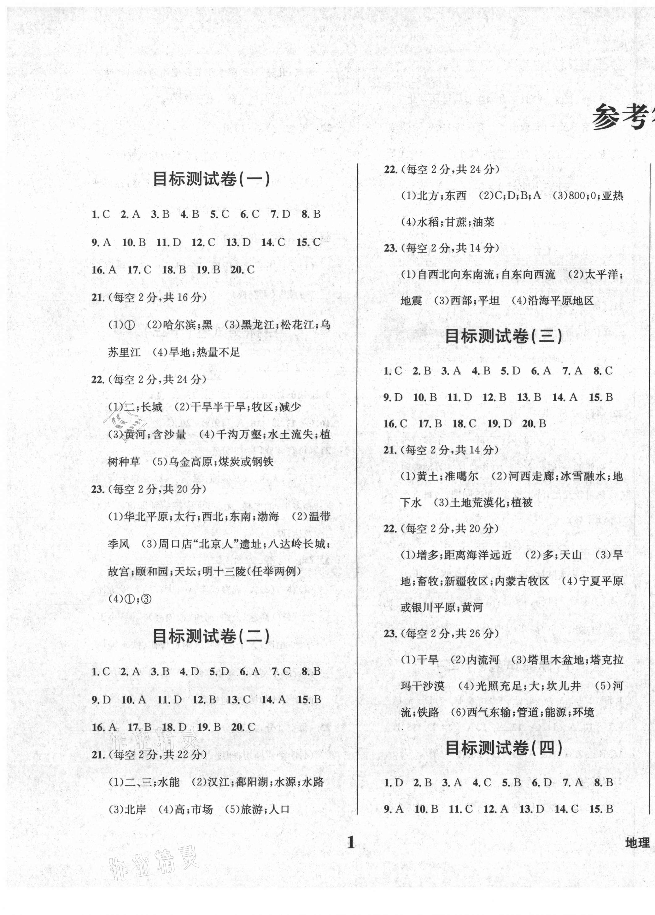 2021年學(xué)業(yè)質(zhì)量測(cè)試薄八年級(jí)地理商務(wù)星球版 第1頁(yè)