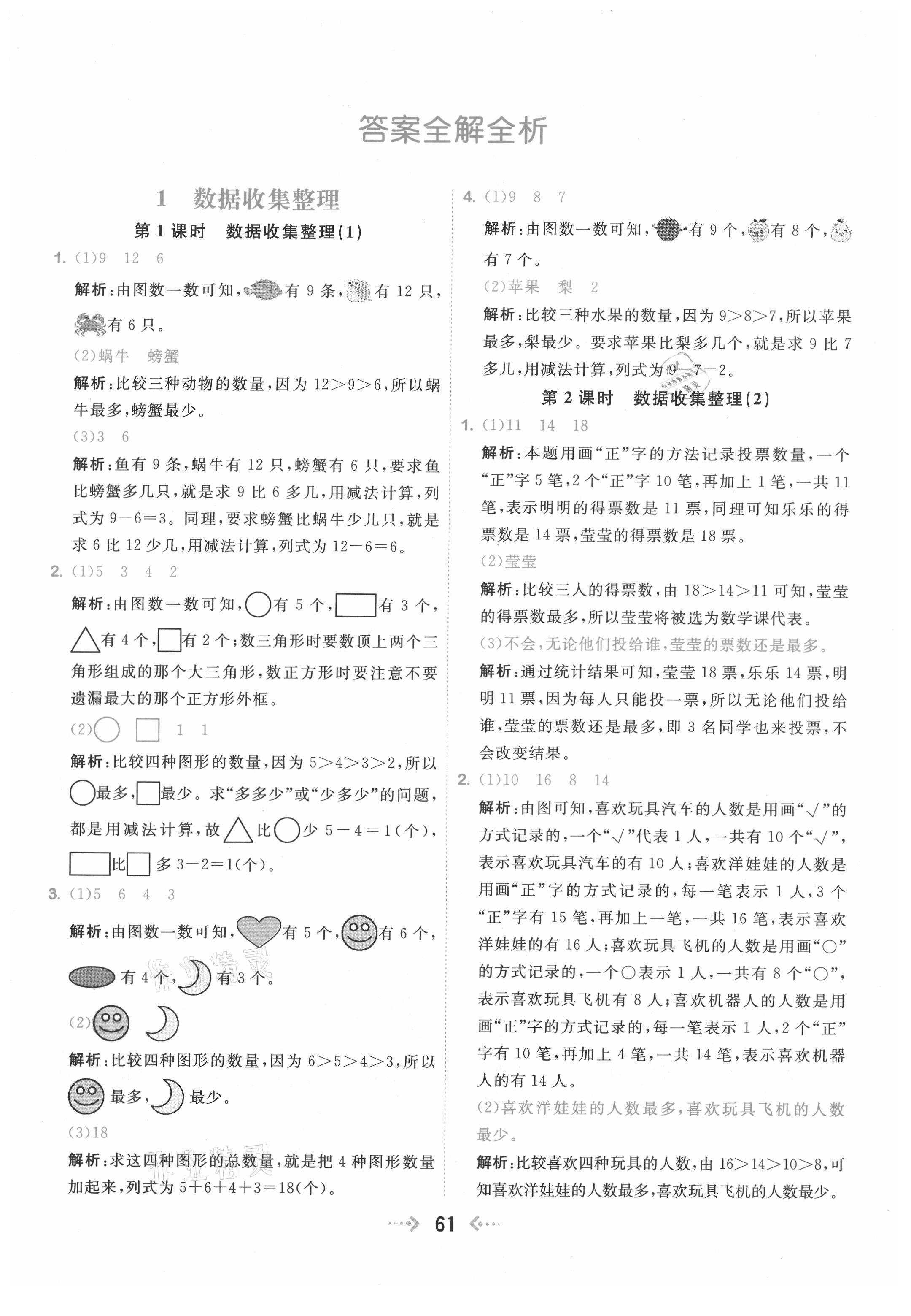 2021年快樂小博士鞏固與提高二年級數(shù)學(xué)下冊人教版 參考答案第1頁