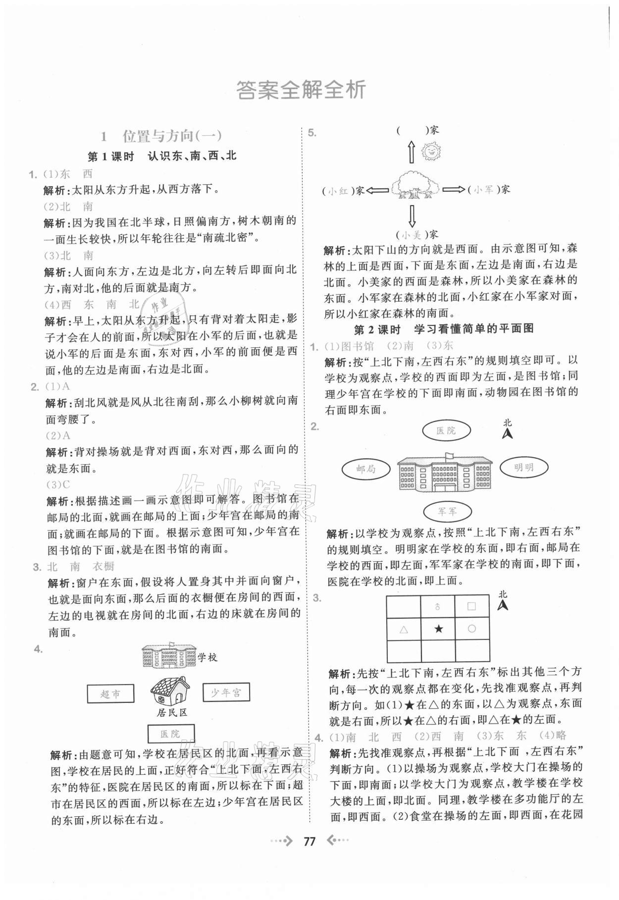 2021年快樂小博士鞏固與提高三年級數(shù)學(xué)下冊人教版 參考答案第1頁