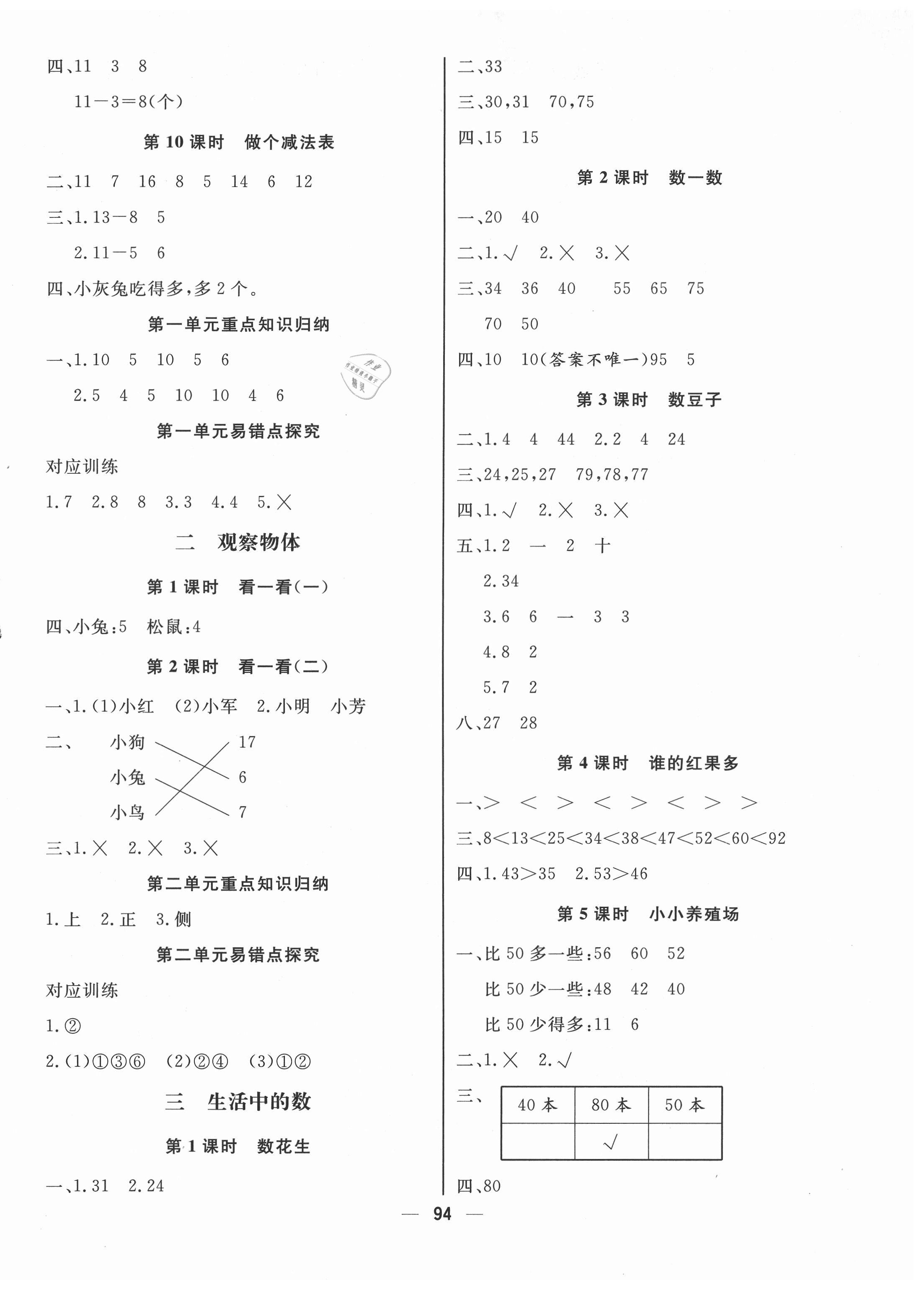 2021年快樂小博士鞏固與提高一年級(jí)數(shù)學(xué)下冊(cè)北師大版 第2頁(yè)