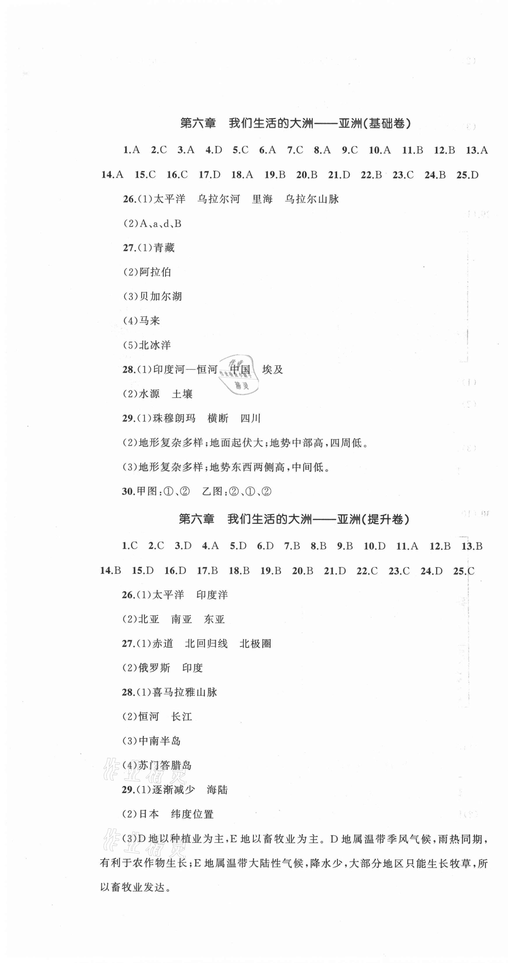 2021年湘教考苑單元測(cè)試卷七年級(jí)地理下冊(cè)人教版 第1頁(yè)