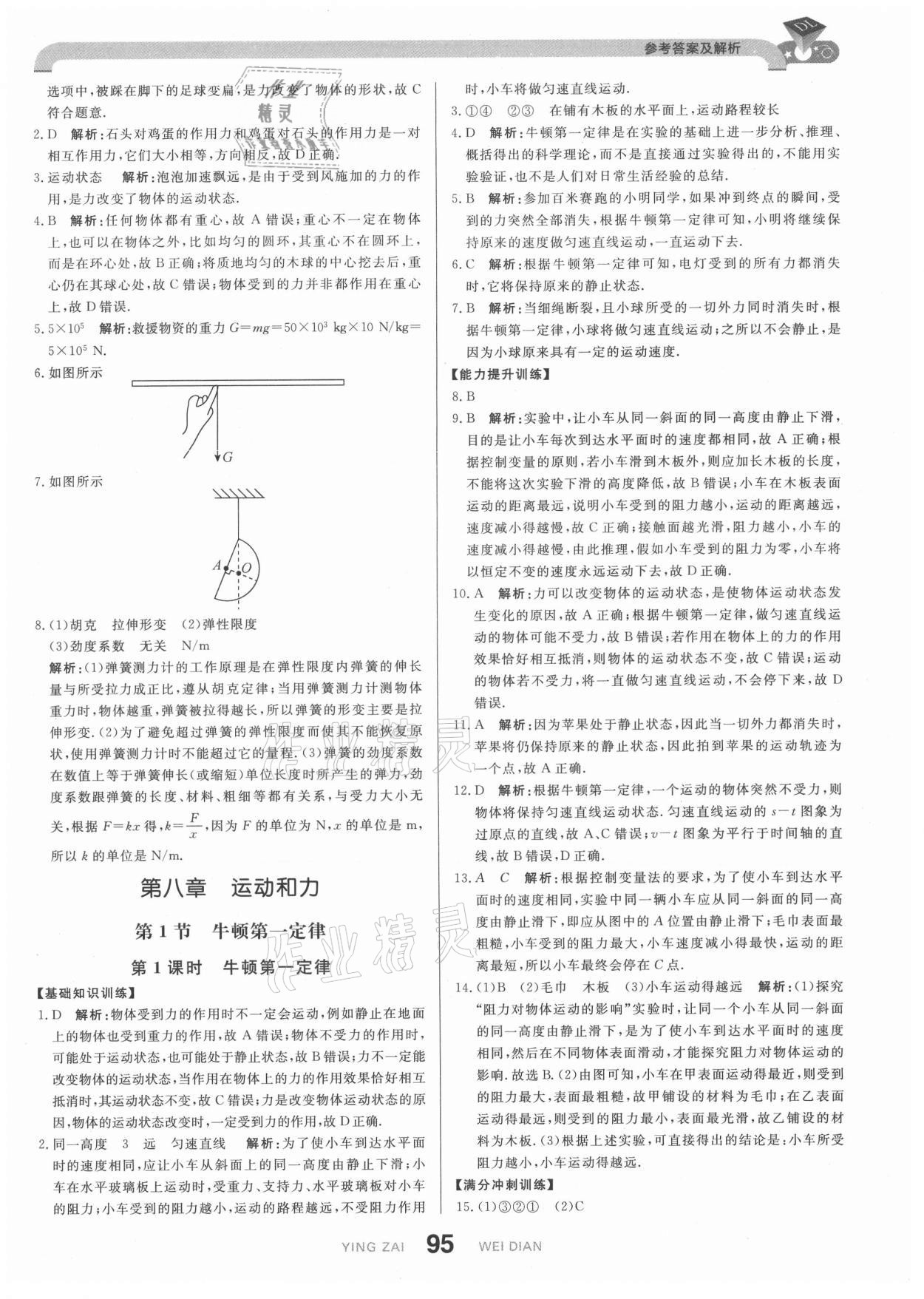 2021年抖練吧八年級物理下冊人教版 參考答案第5頁