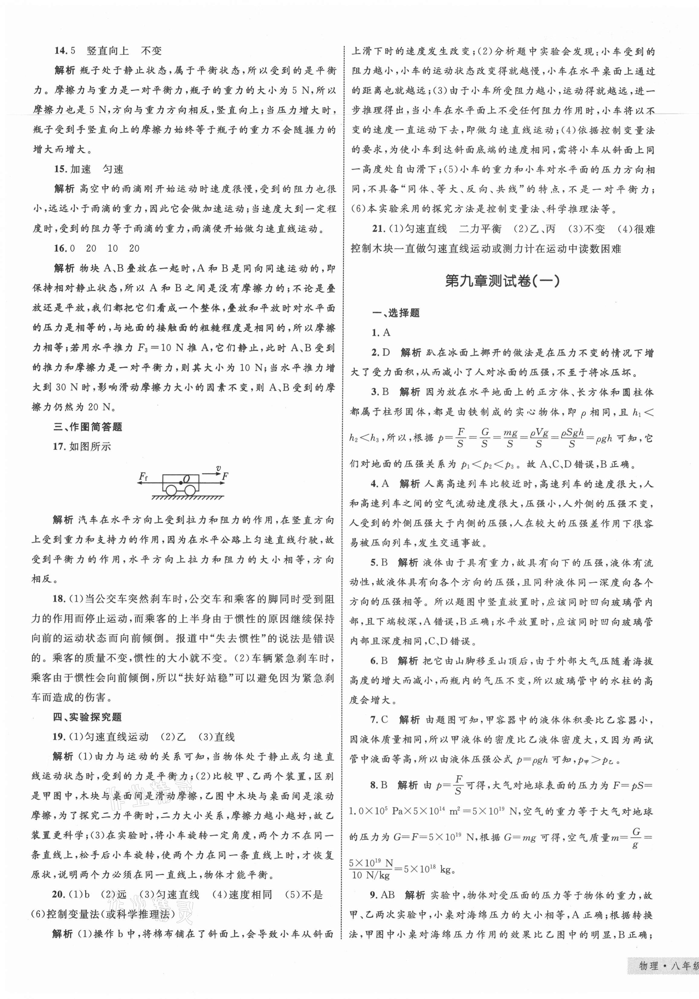 2021年優(yōu)化設(shè)計單元測試卷八年級物理下冊人教版 第5頁