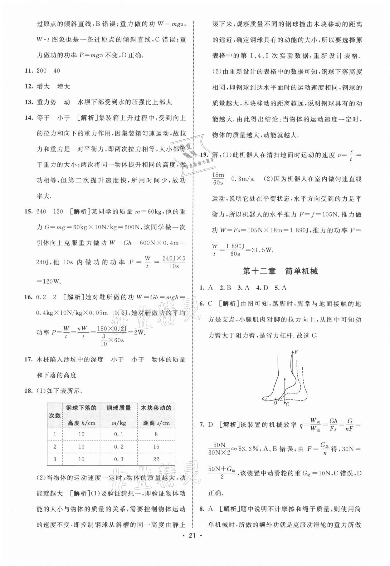 2021年同行學案學練測八年級物理下冊人教版青島專版 參考答案第7頁