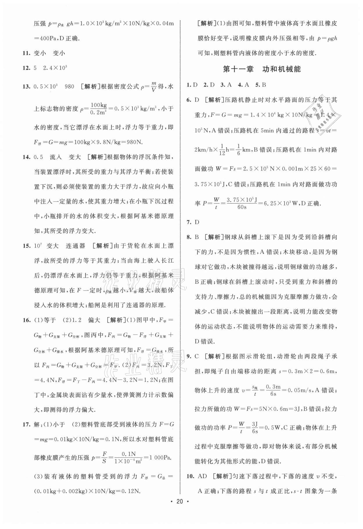 2021年同行學(xué)案學(xué)練測八年級(jí)物理下冊(cè)人教版青島專版 參考答案第6頁