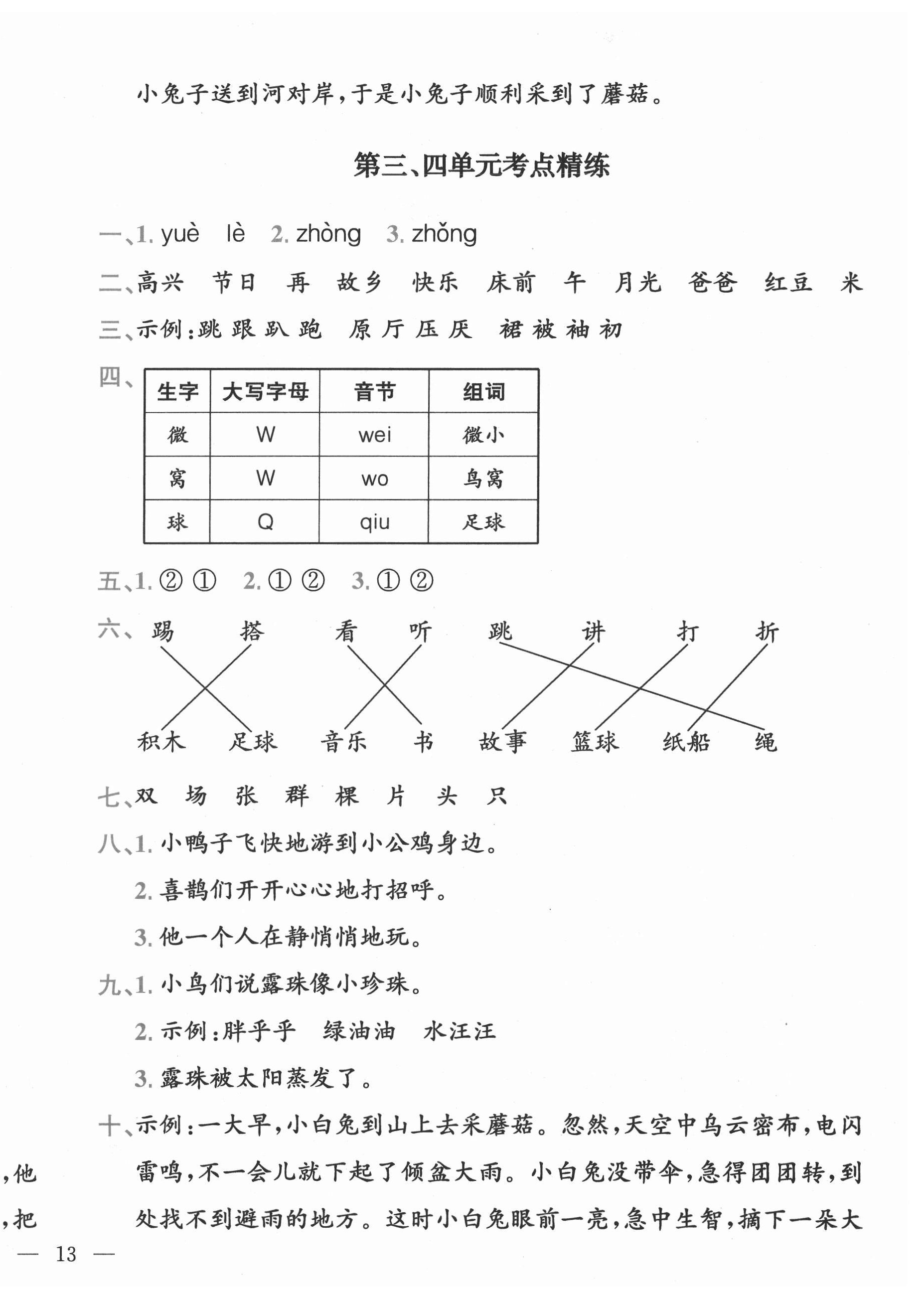 2021年全易通一年級(jí)語文下冊(cè)人教版河北專版 參考答案第2頁