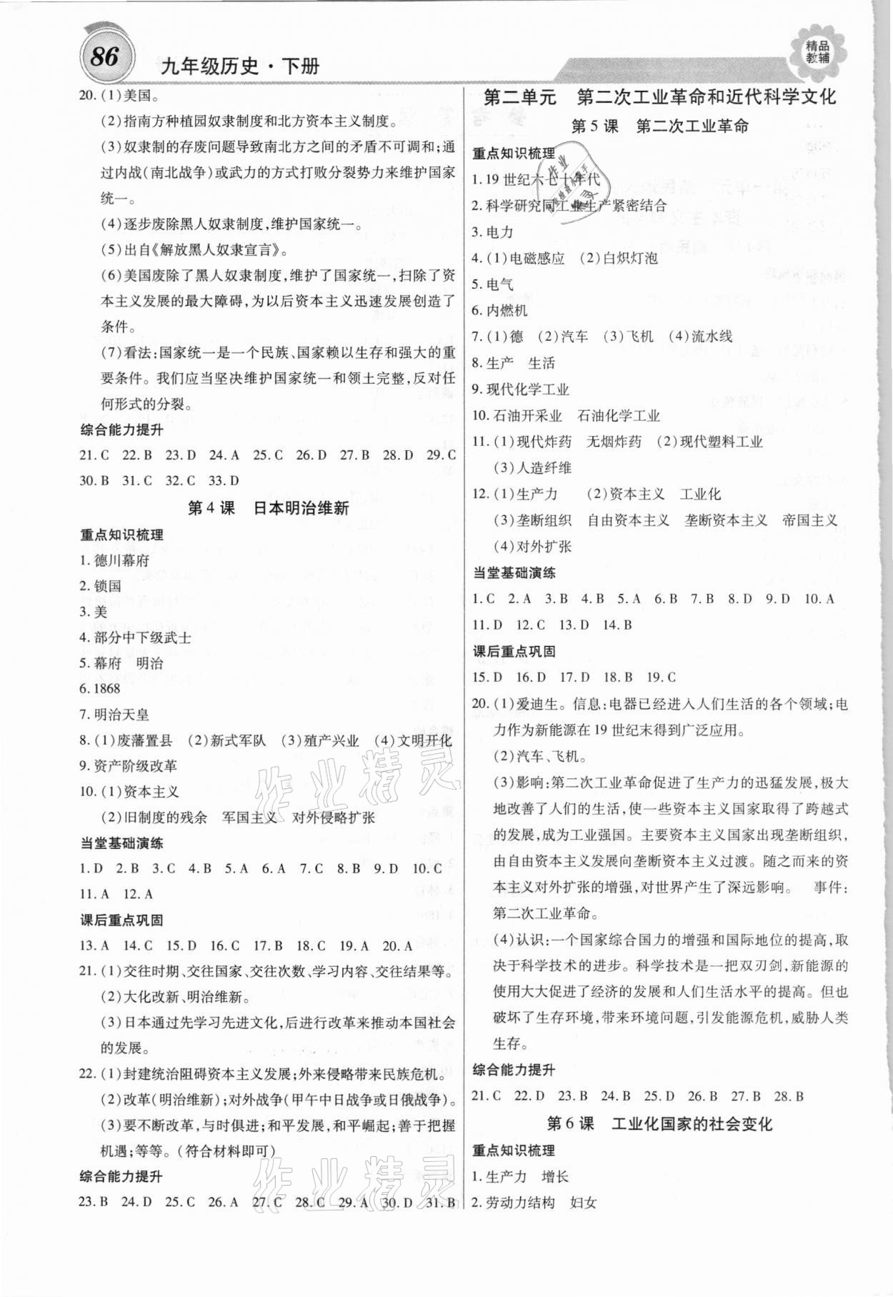 2021年練重點九年級歷史下冊人教版 第2頁