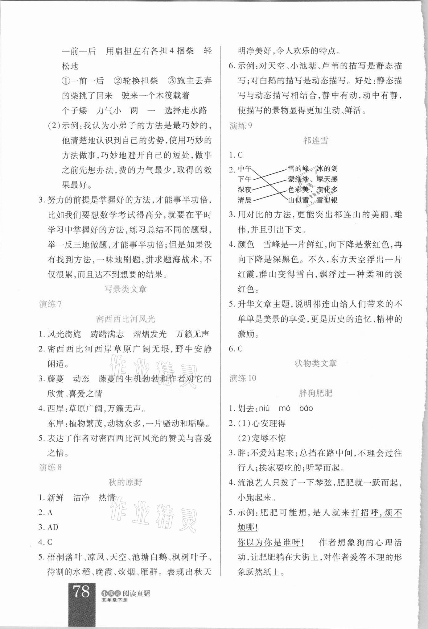 2021年小狀元閱讀真題五年級(jí)下冊(cè)人教版 第2頁(yè)