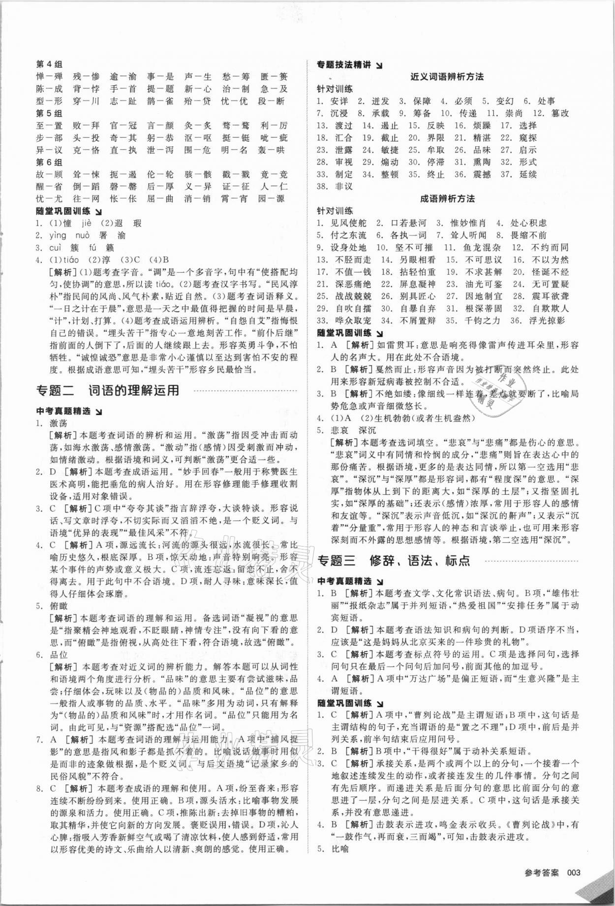 2021年全品中考復(fù)習(xí)方案語文鹽城專版 第3頁