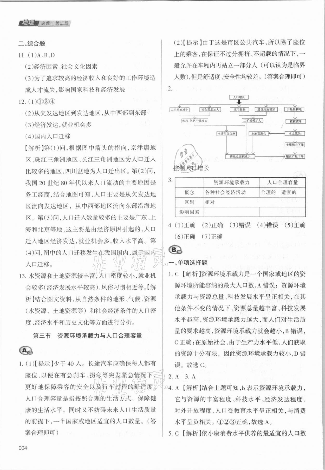 2021年學習質(zhì)量監(jiān)測地理必修第二冊中圖版 參考答案第4頁