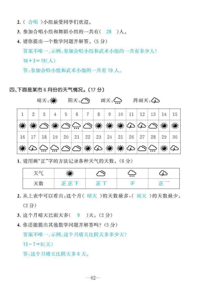 2021年小學(xué)生1課3練培優(yōu)作業(yè)本二年級(jí)數(shù)學(xué)下冊(cè)人教版 第4頁